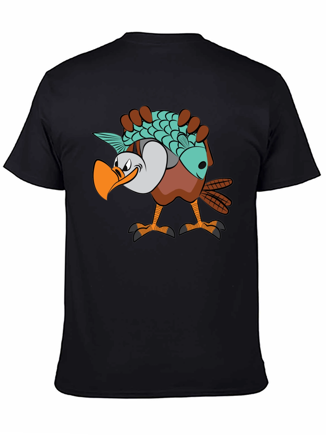 Funny Eagle Carrying Fish Graphic T-Shirt