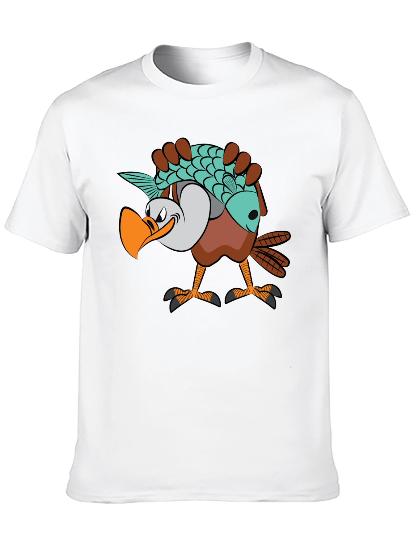 Funny Eagle Carrying Fish Graphic T-Shirt