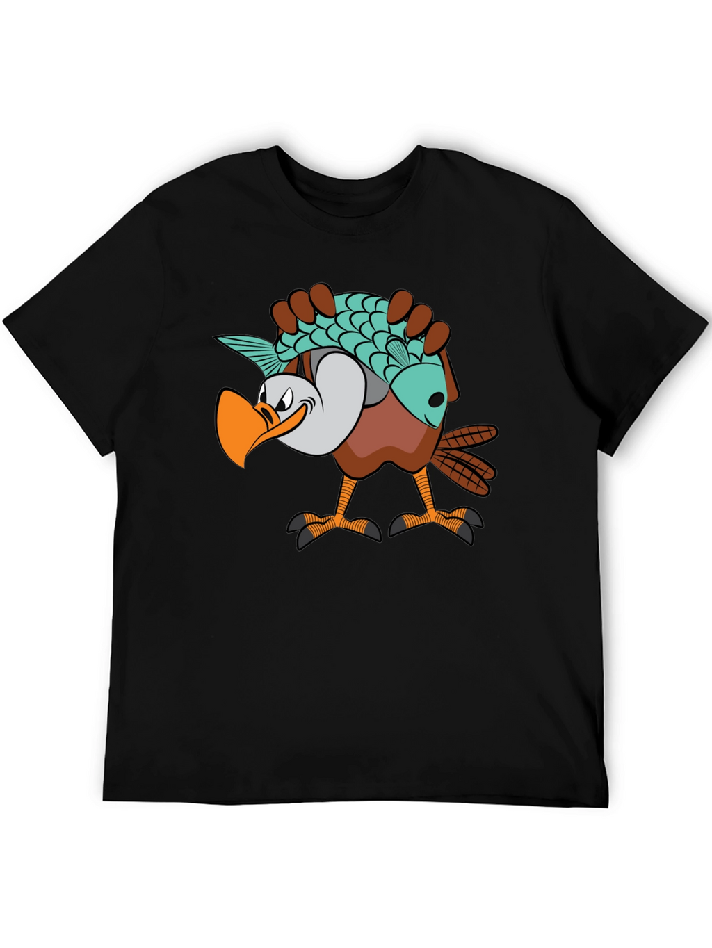 Funny Eagle Carrying Fish Graphic T-Shirt