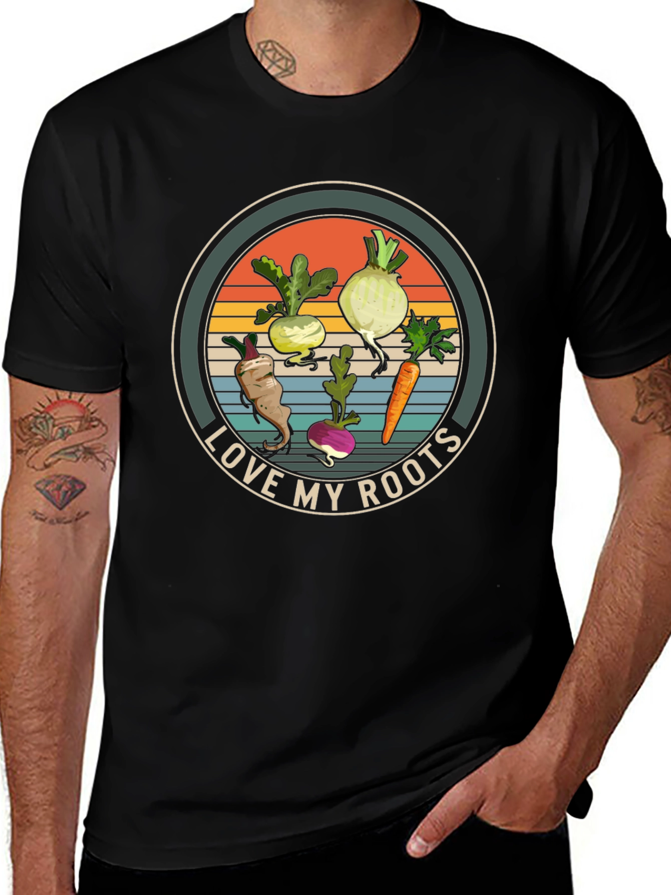 Love My Roots Graphic T-Shirt - Black Cotton Tee