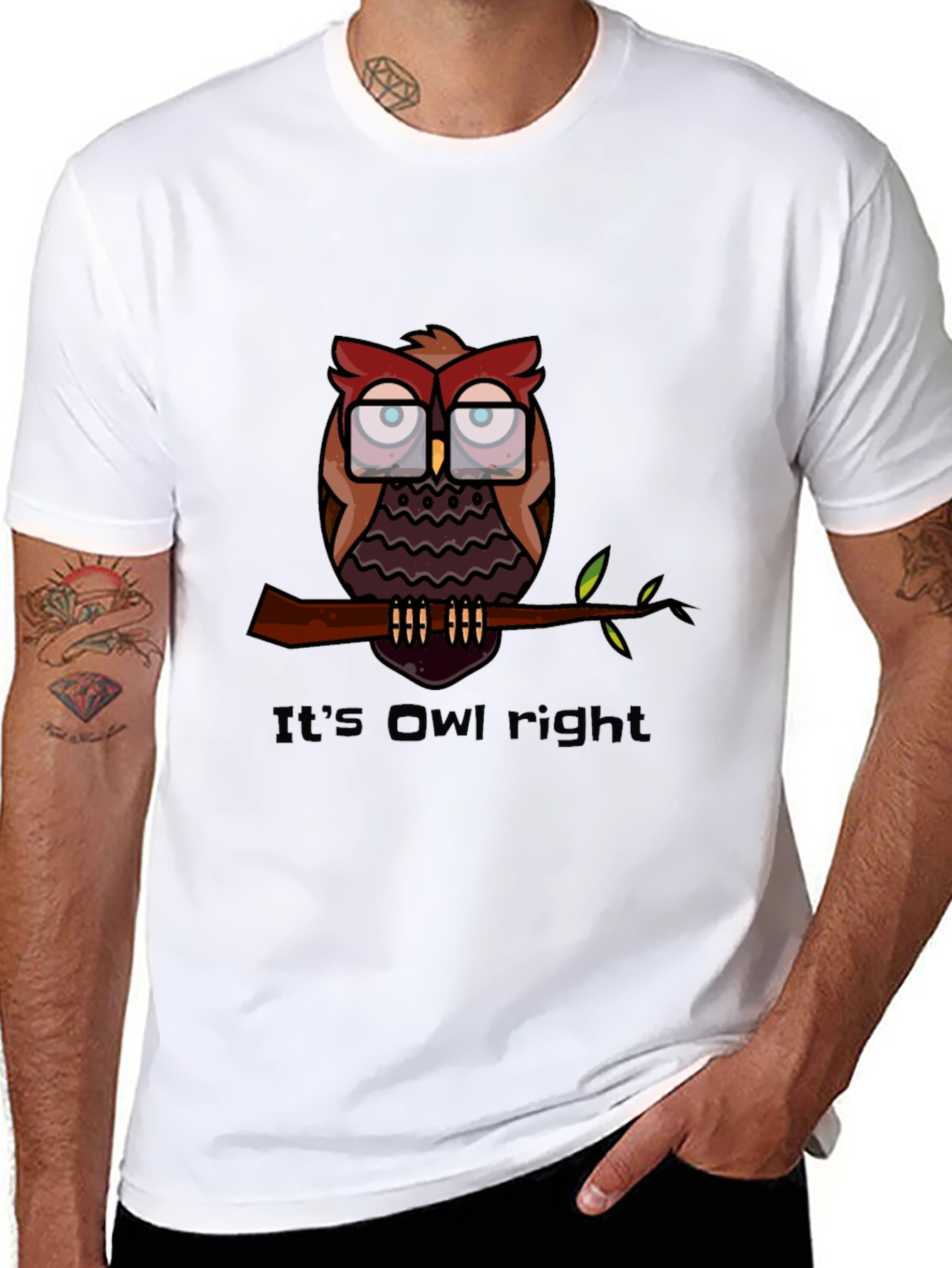 Its Owl Right T-Shirt - Funny Owl Graphic Tee