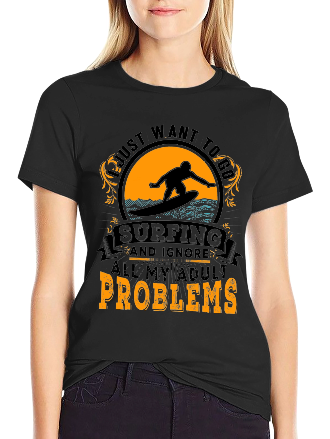 Surfing Adult Problems T-Shirt