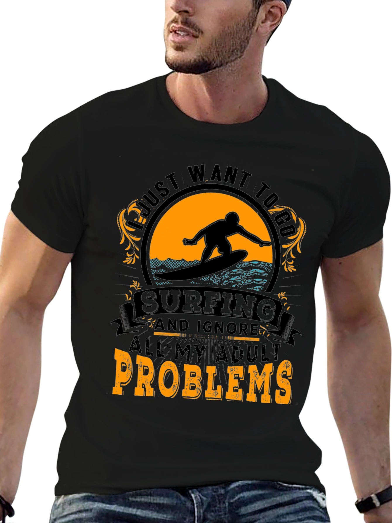 Surfing Adult Problems T-Shirt