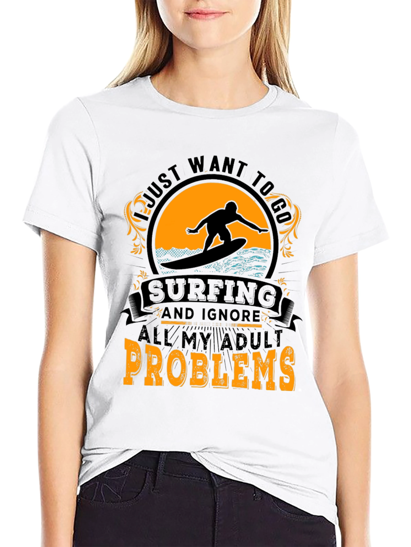 Surfing Adult Problems T-Shirt