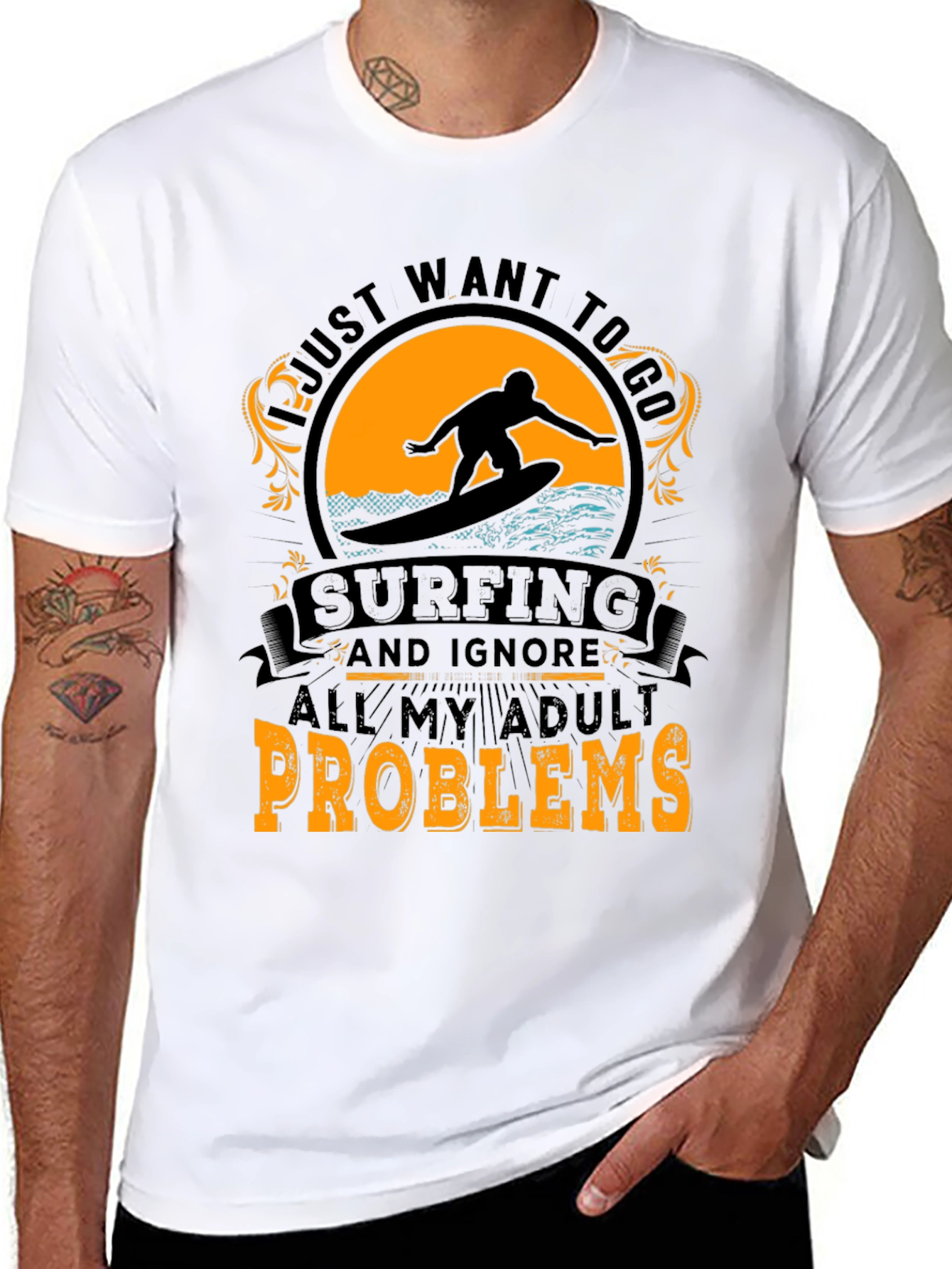 Surfing Adult Problems T-Shirt