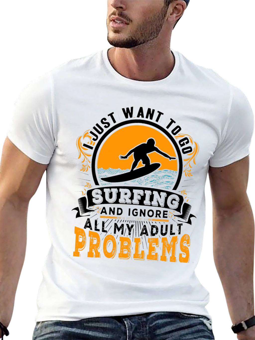 Surfing Adult Problems T-Shirt
