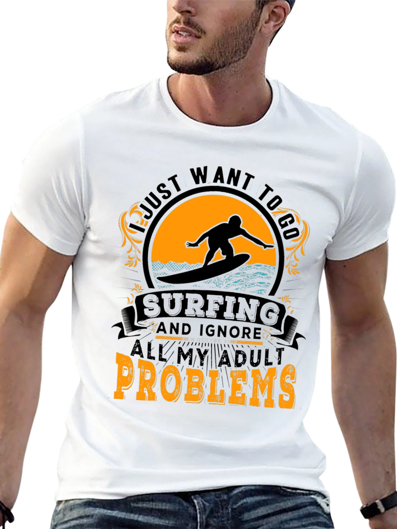 Surfing Adult Problems T-Shirt