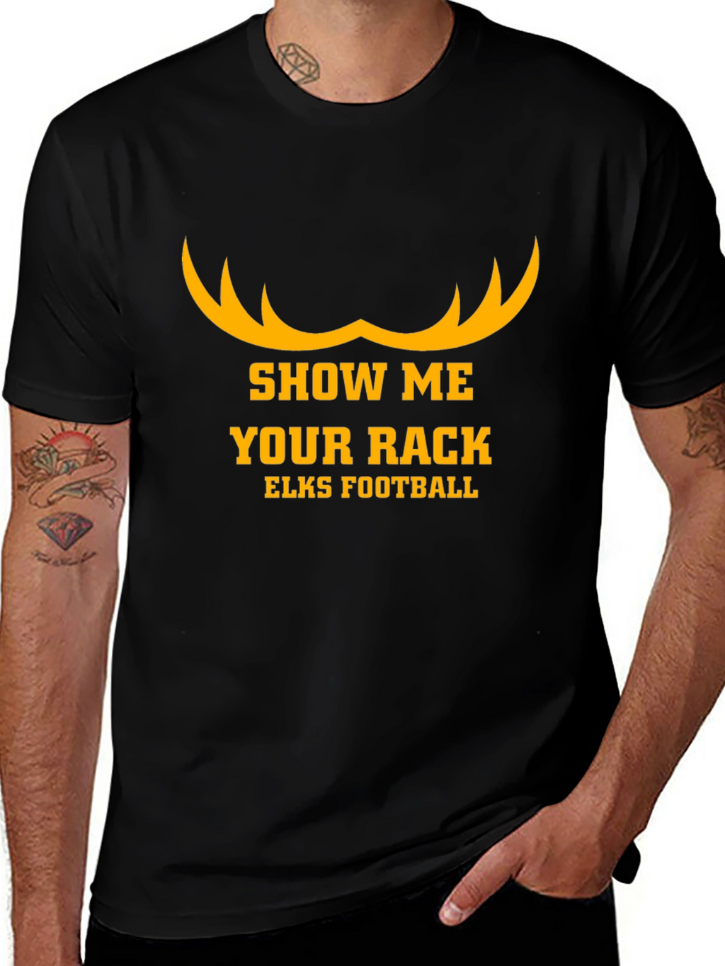 Show Me Your Rack Elks Football T-Shirt
