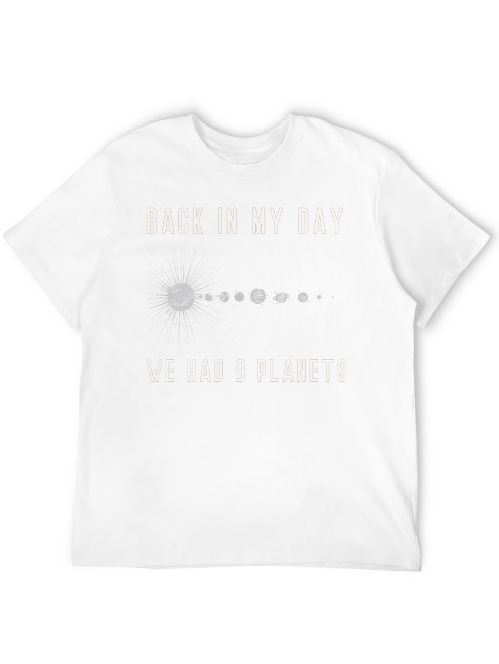 Retro 9 Planets Graphic Tee - Space Nostalgia Shirt