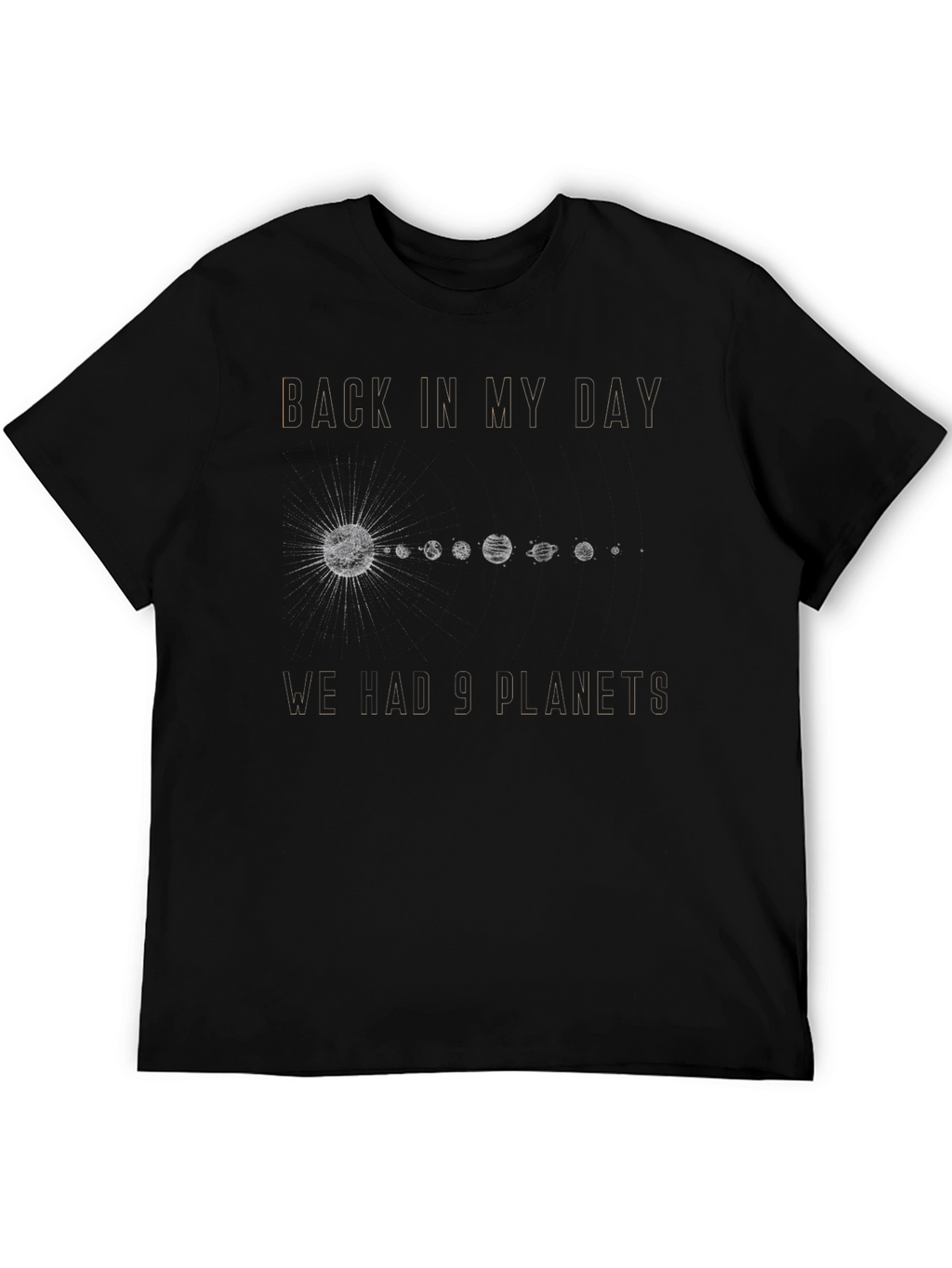 Retro 9 Planets Graphic Tee - Space Nostalgia Shirt