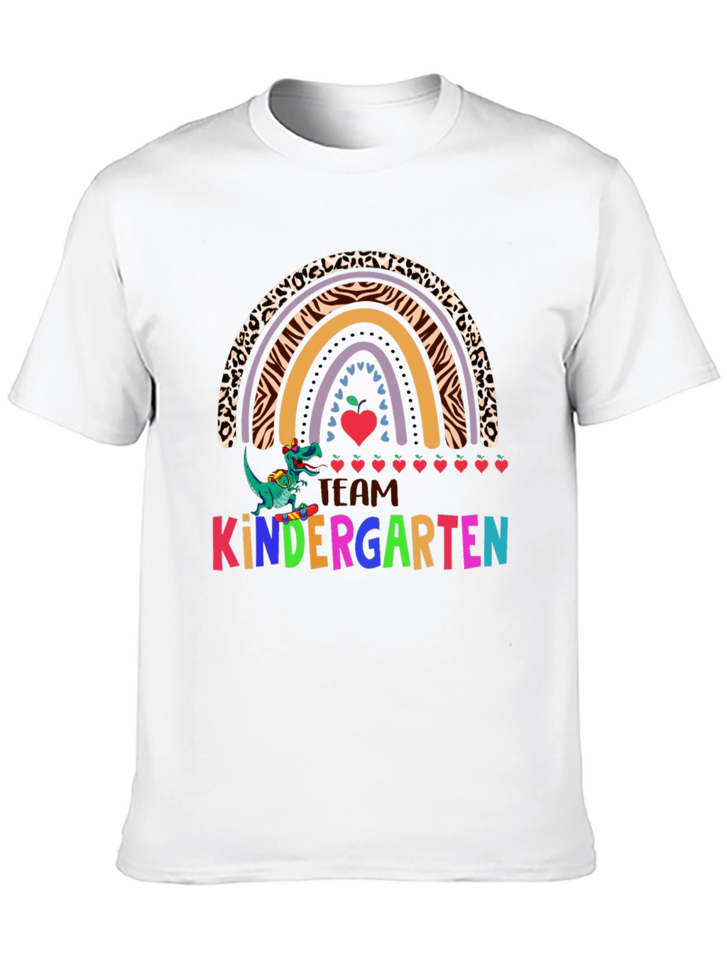 Team Kindergarten Dinosaur Rainbow Teacher T-Shirt