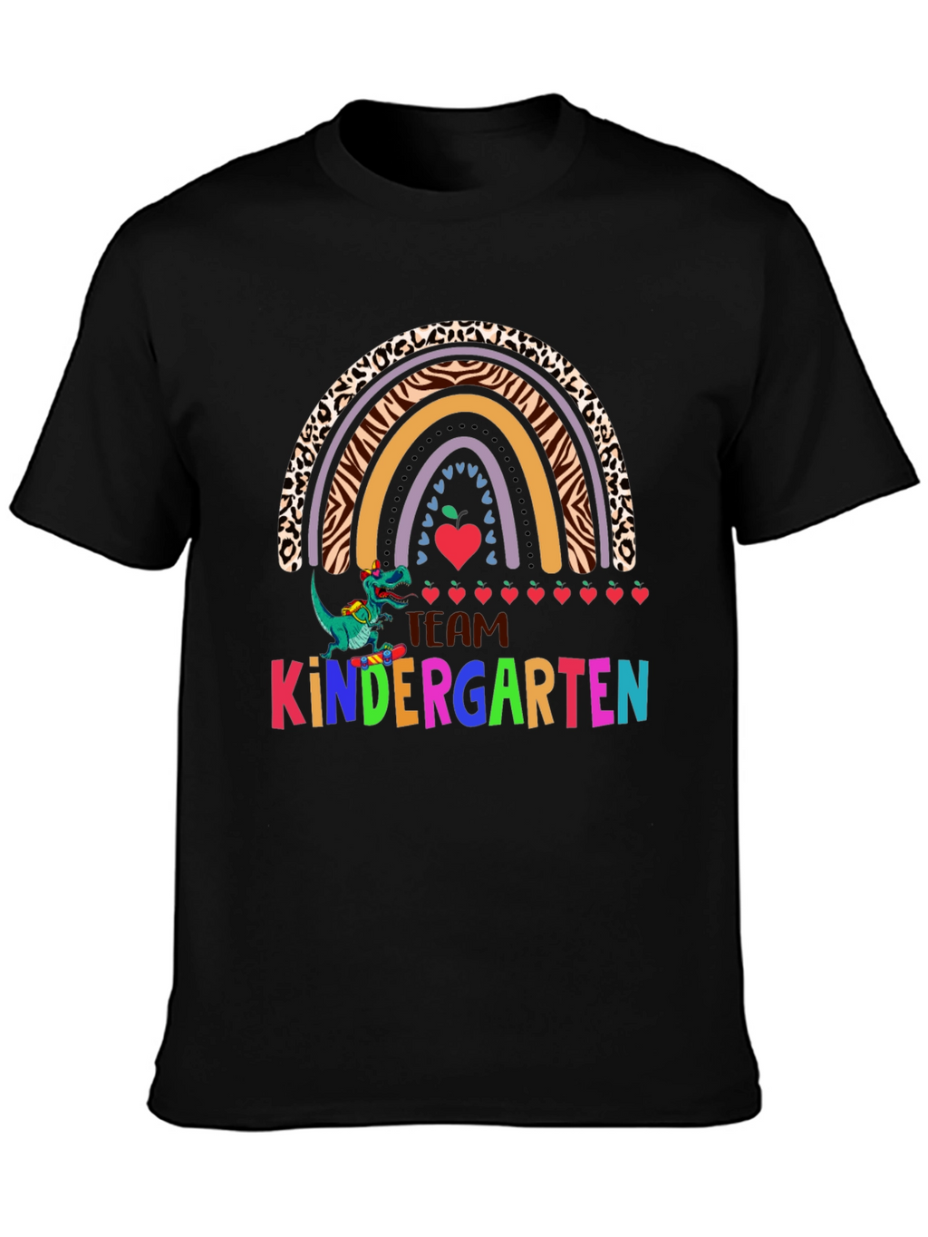 Team Kindergarten Dinosaur Rainbow Teacher T-Shirt