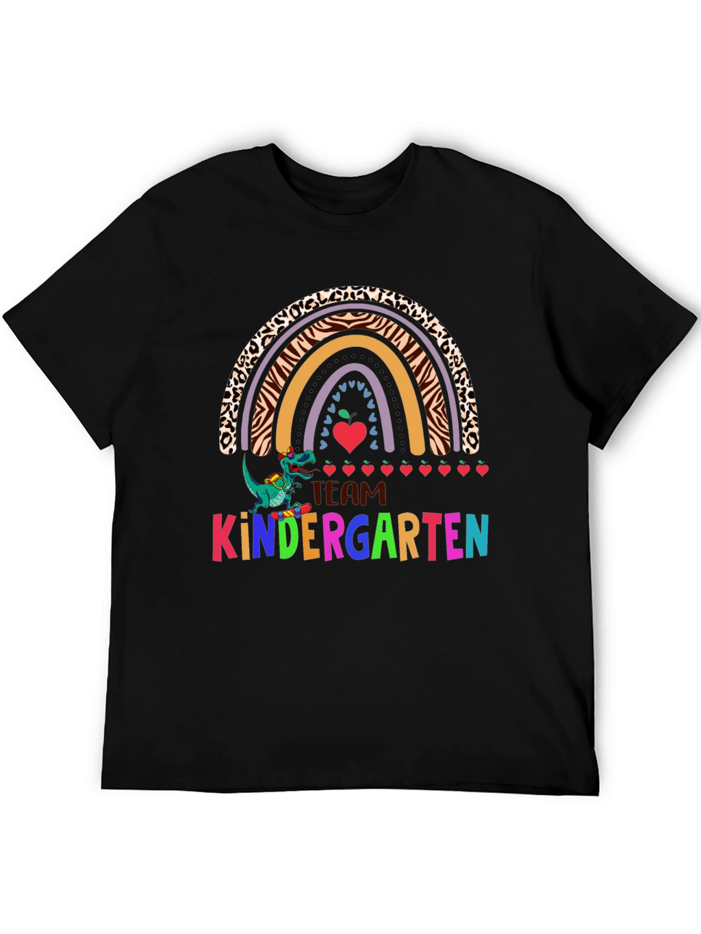 Team Kindergarten Dinosaur Rainbow Teacher T-Shirt