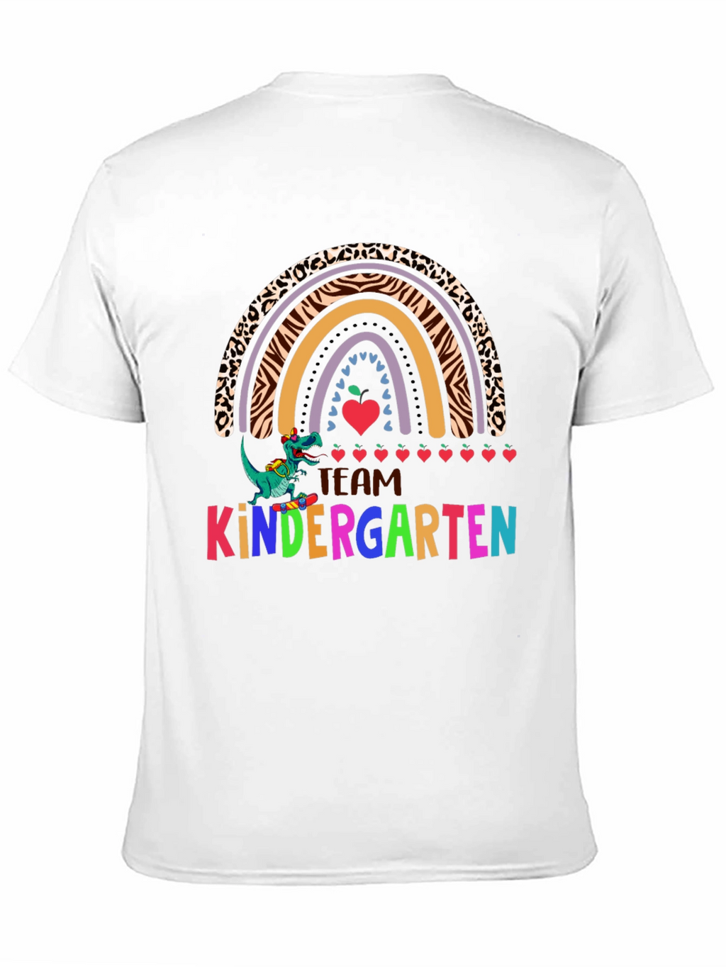 Team Kindergarten Dinosaur Rainbow Teacher T-Shirt