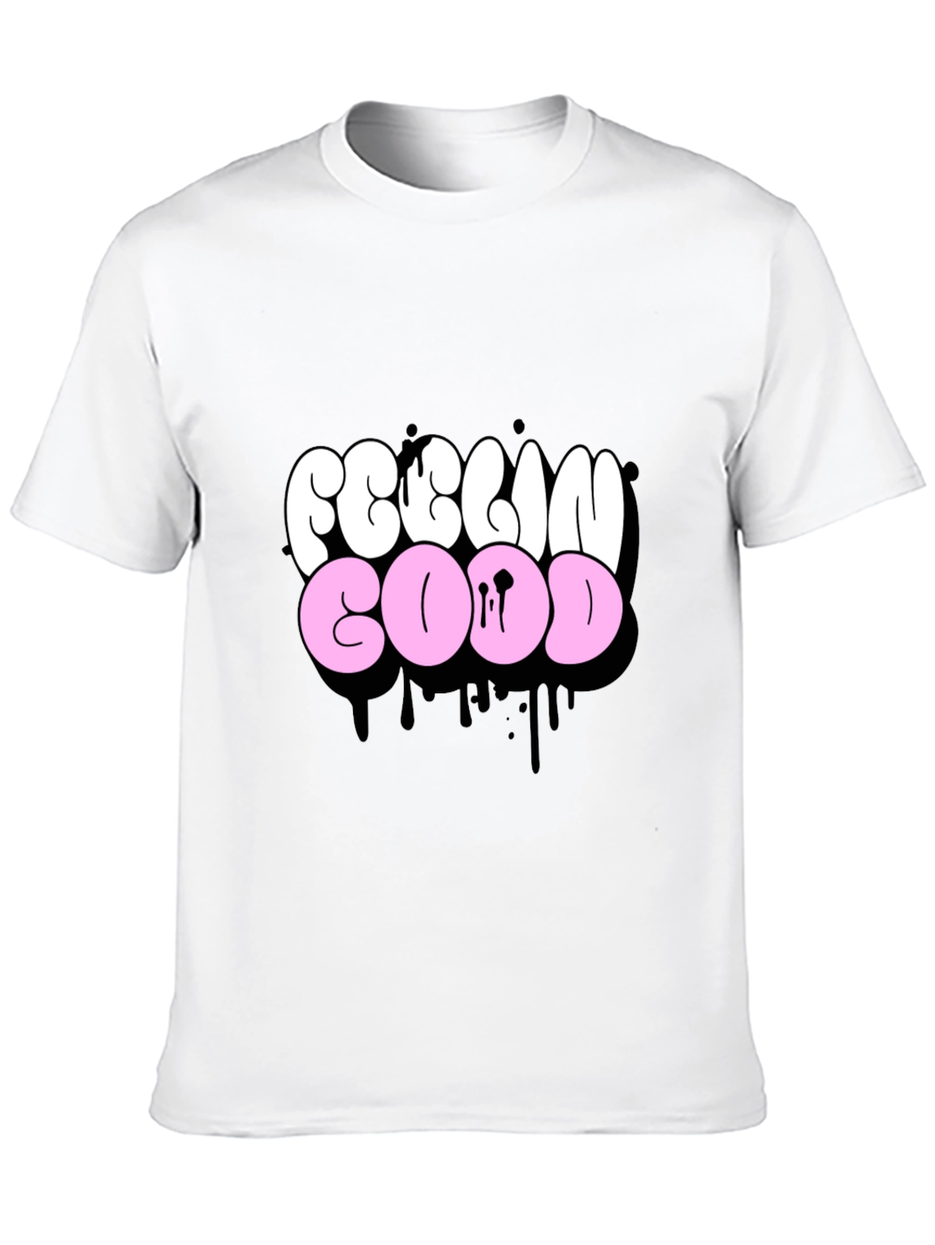 Feelin Good Graphic Tee - Black Crew Neck T-Shirt