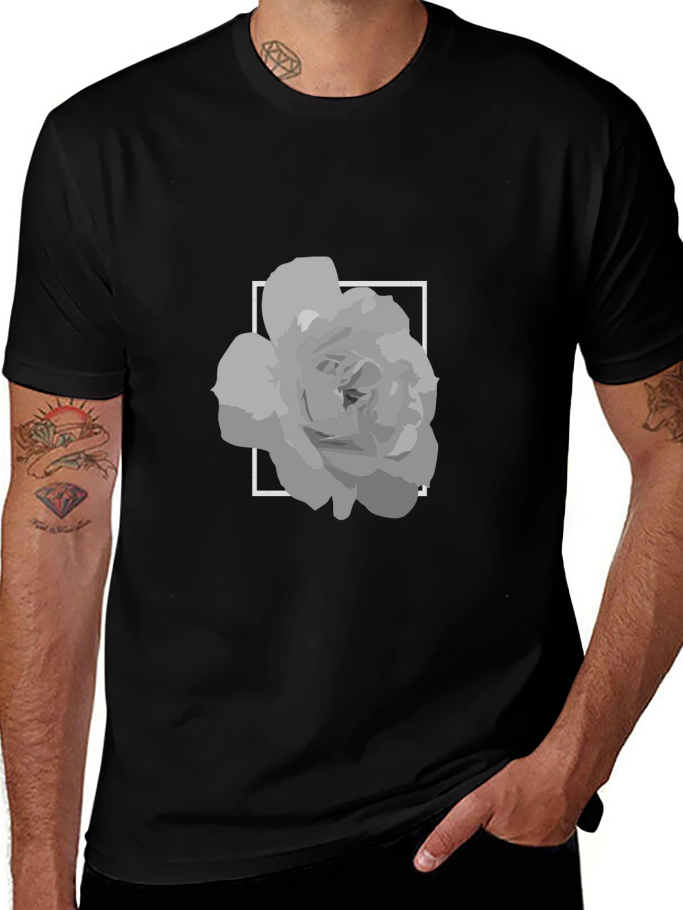Rose in Square Graphic Tee