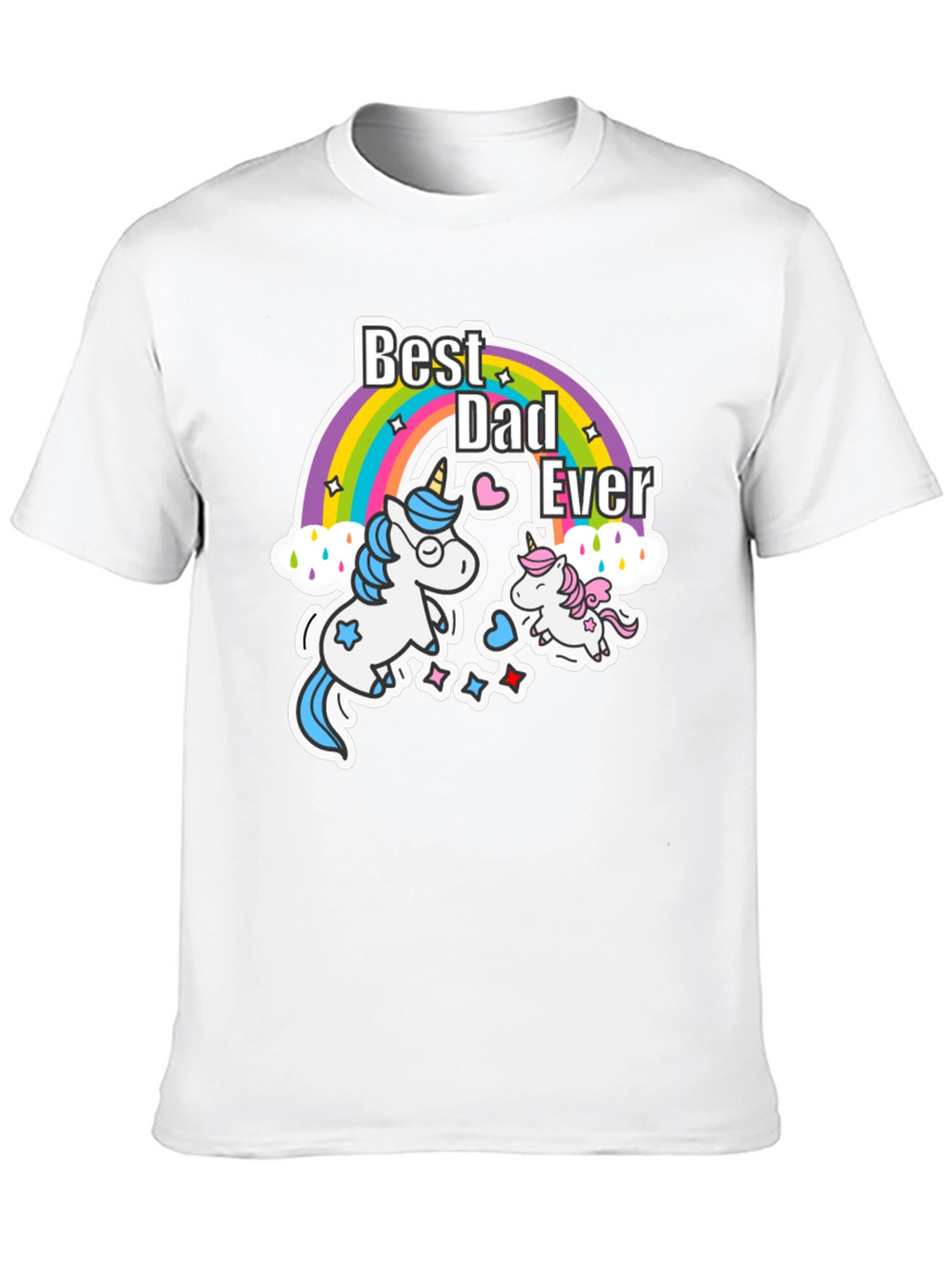 Best Dad Ever Unicorn Rainbow T-Shirt