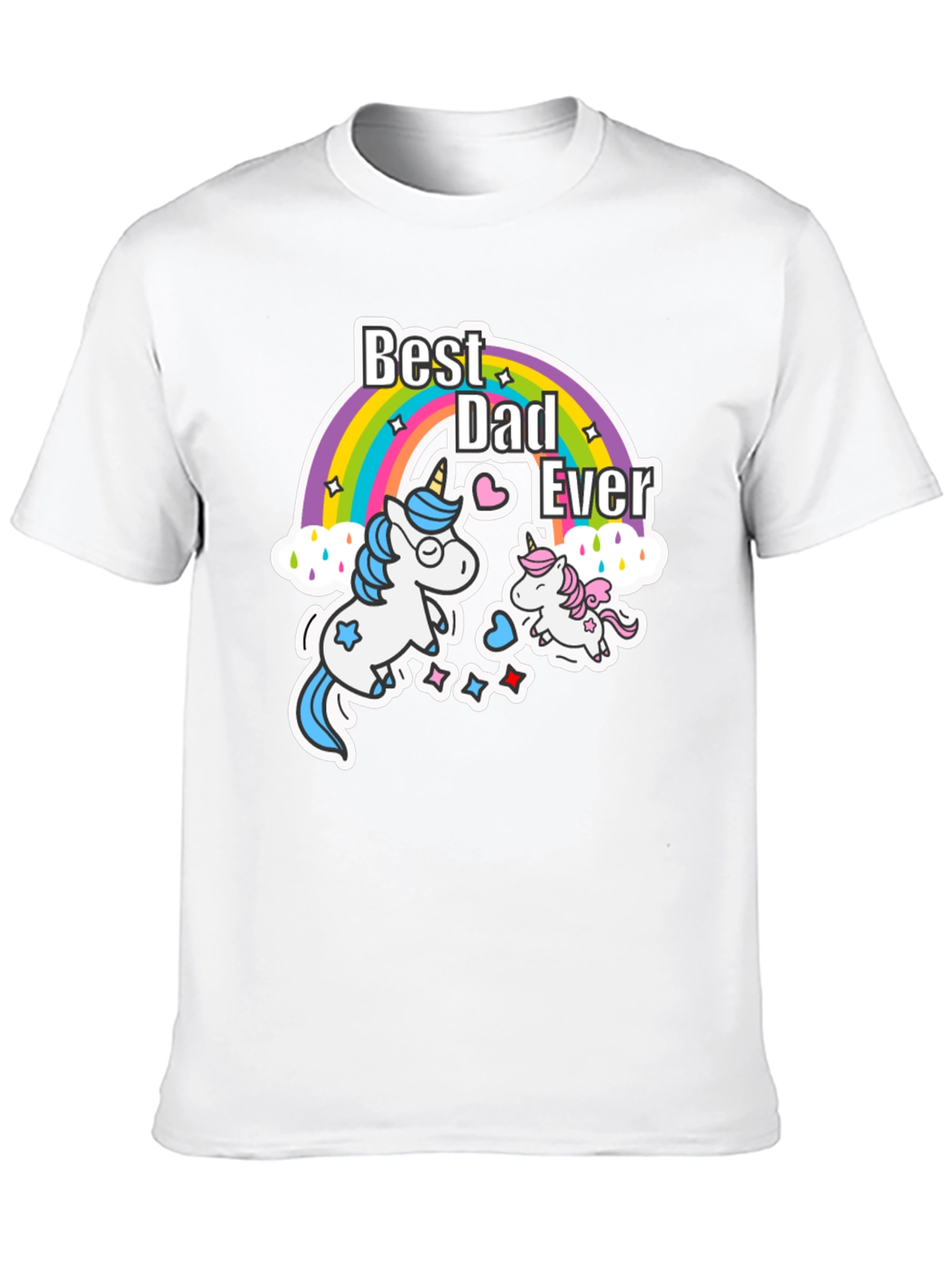 Best Dad Ever Unicorn Rainbow T-Shirt