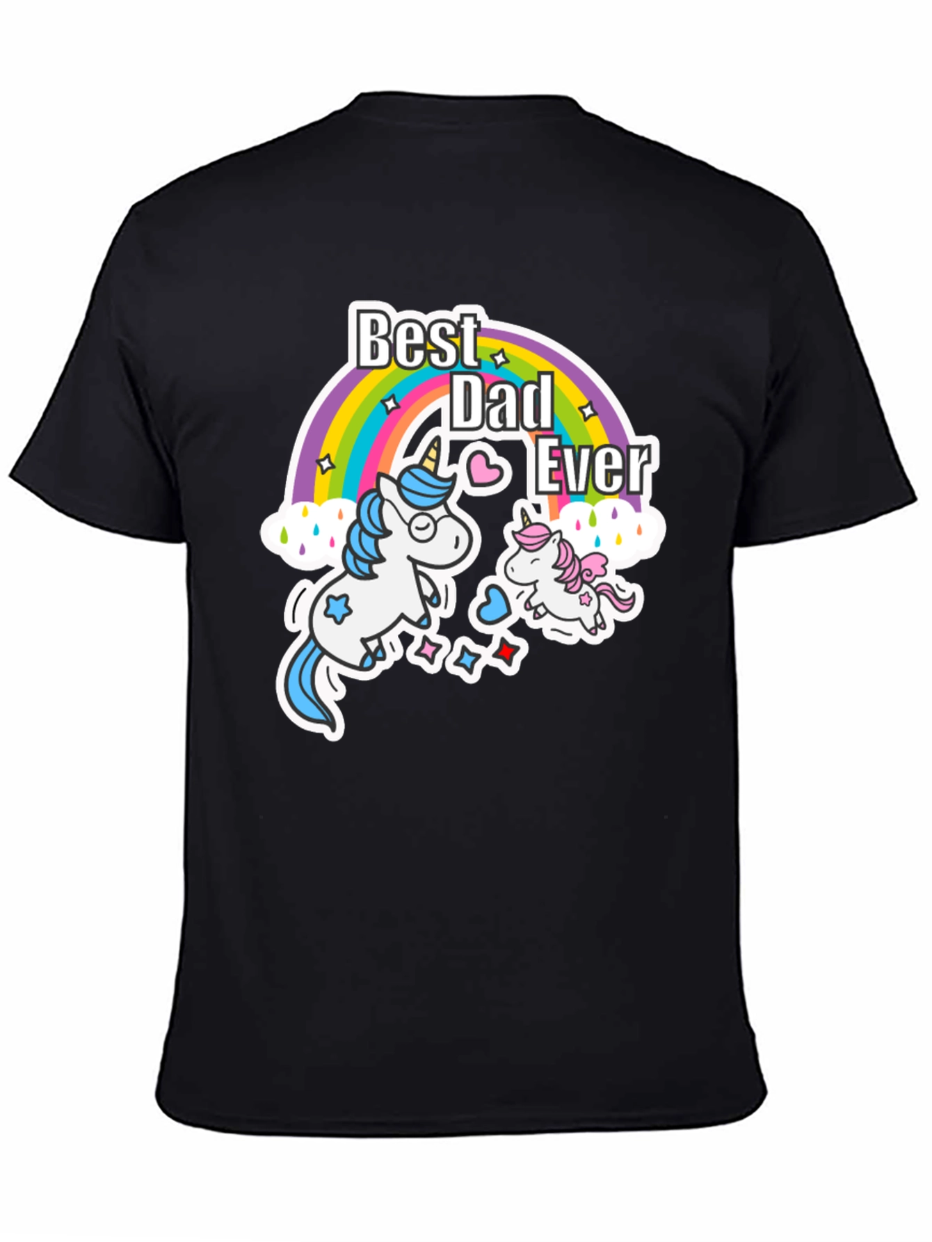 Best Dad Ever Unicorn Rainbow T-Shirt