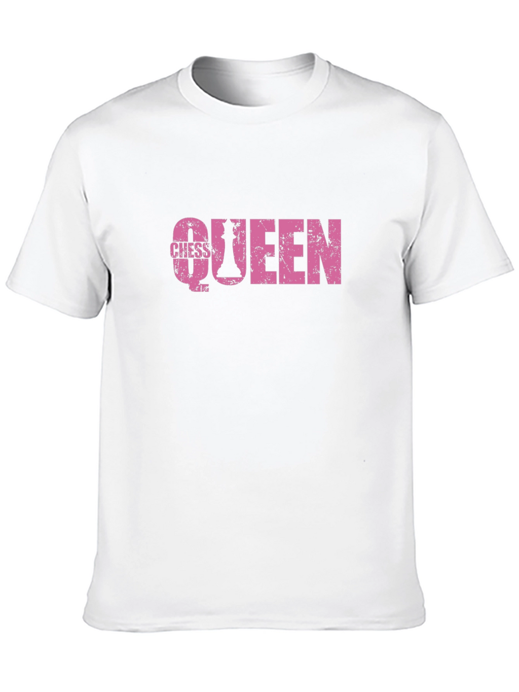 Chess Queen Graphic Tee - Pink Print Black Shirt