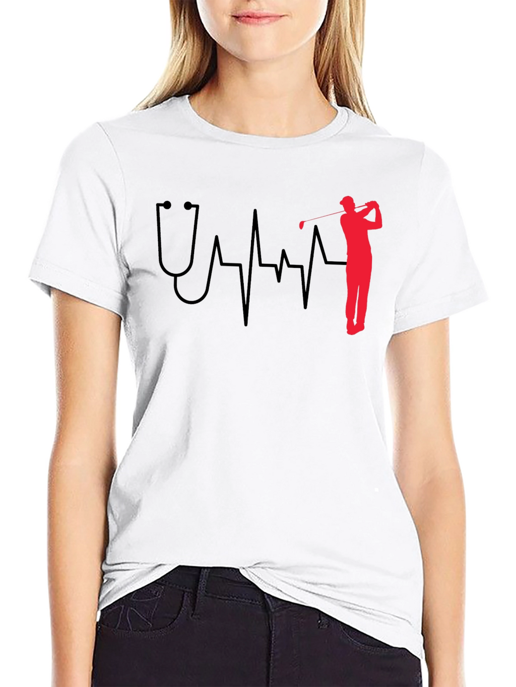 Doctor Golfer Heartbeat Graphic Tee