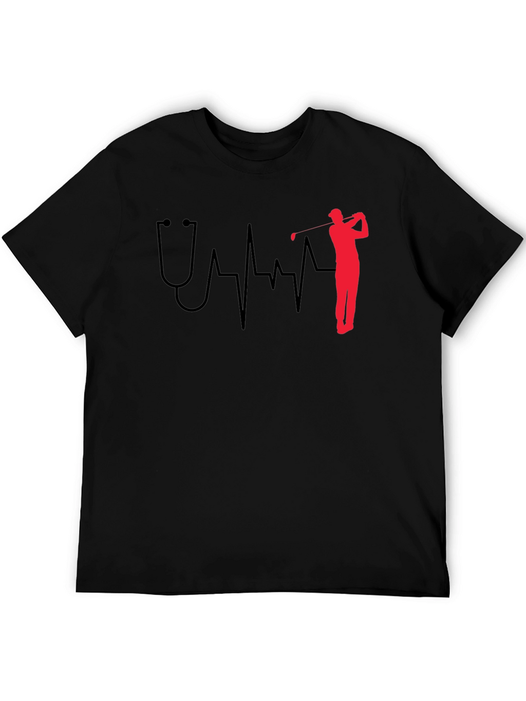 Doctor Golfer Heartbeat Graphic Tee