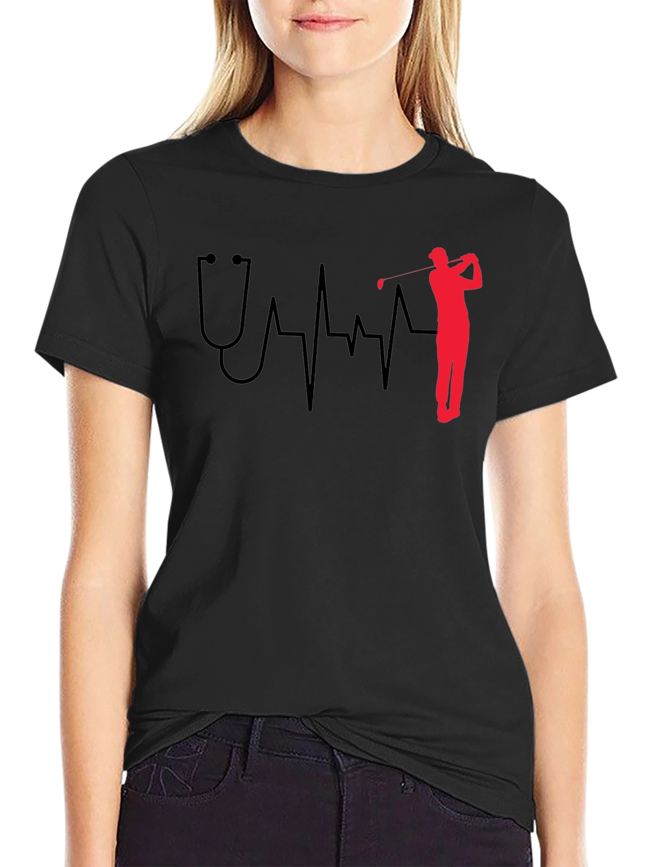 Doctor Golfer Heartbeat Graphic Tee