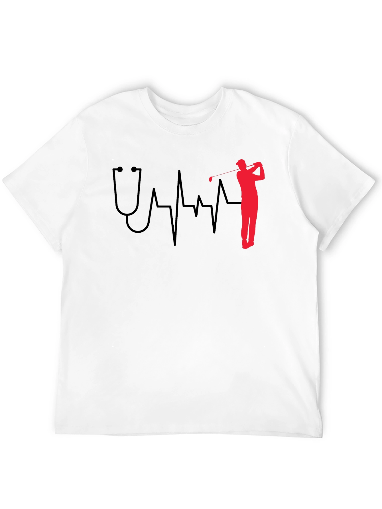 Doctor Golfer Heartbeat Graphic Tee