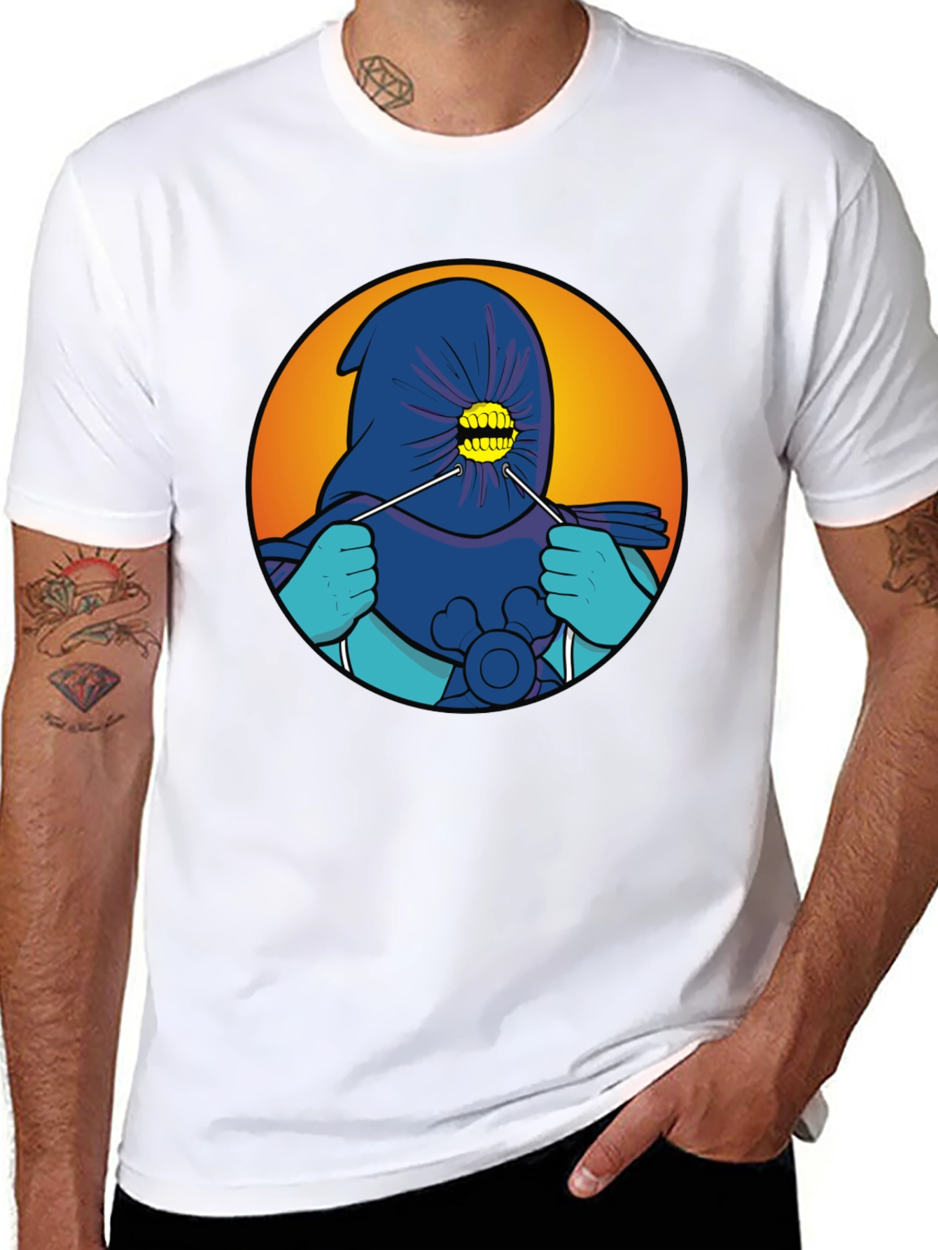 Cartoonish Hooded Character T-Shirt
