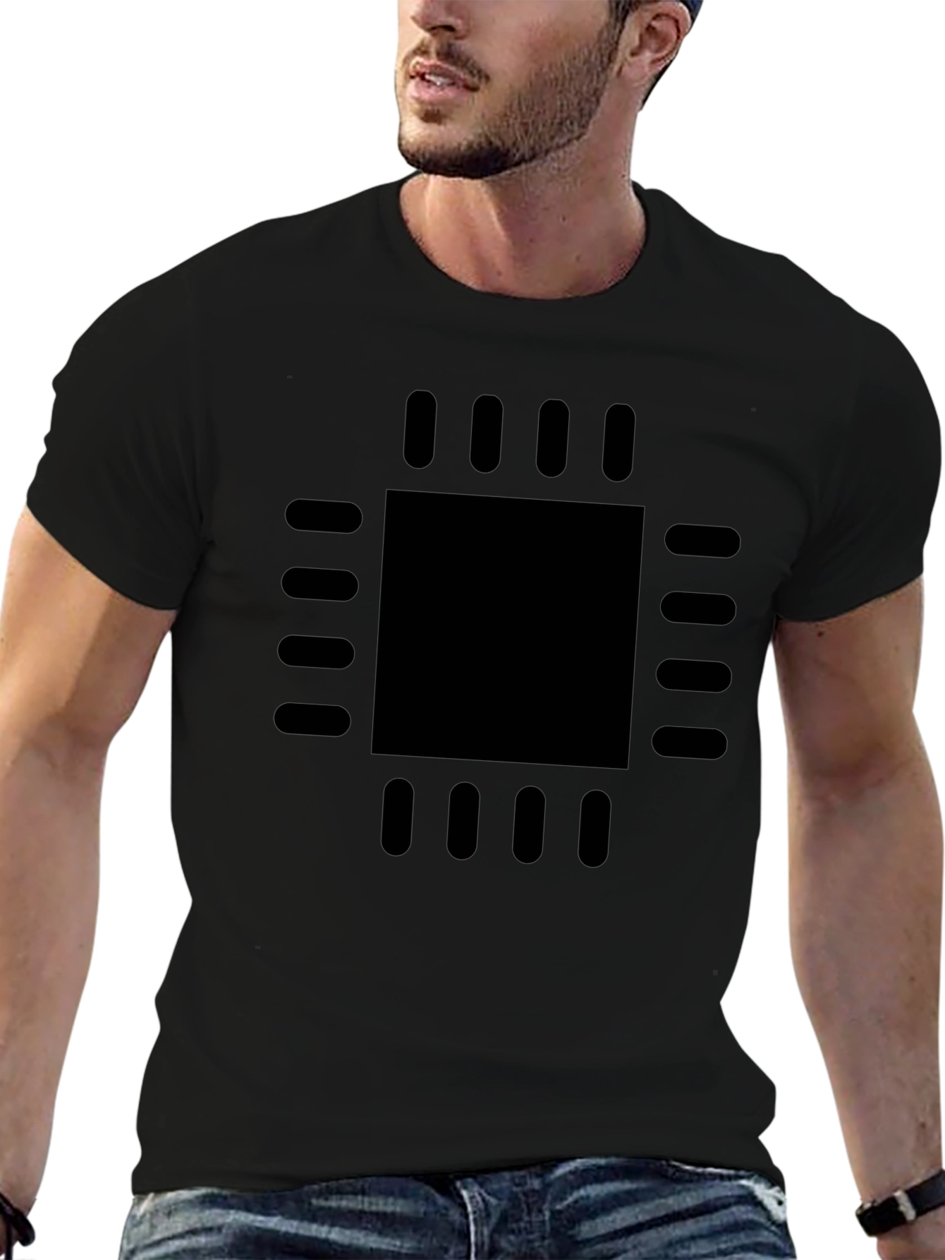 Geek Chic: Black CPU Processor Graphic Tee