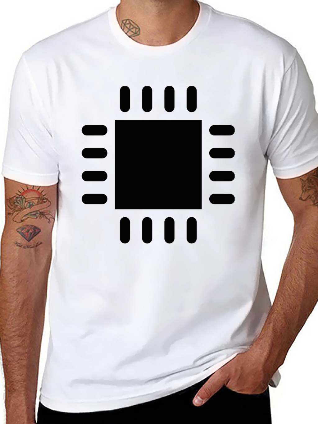 Geek Chic: Black CPU Processor Graphic Tee