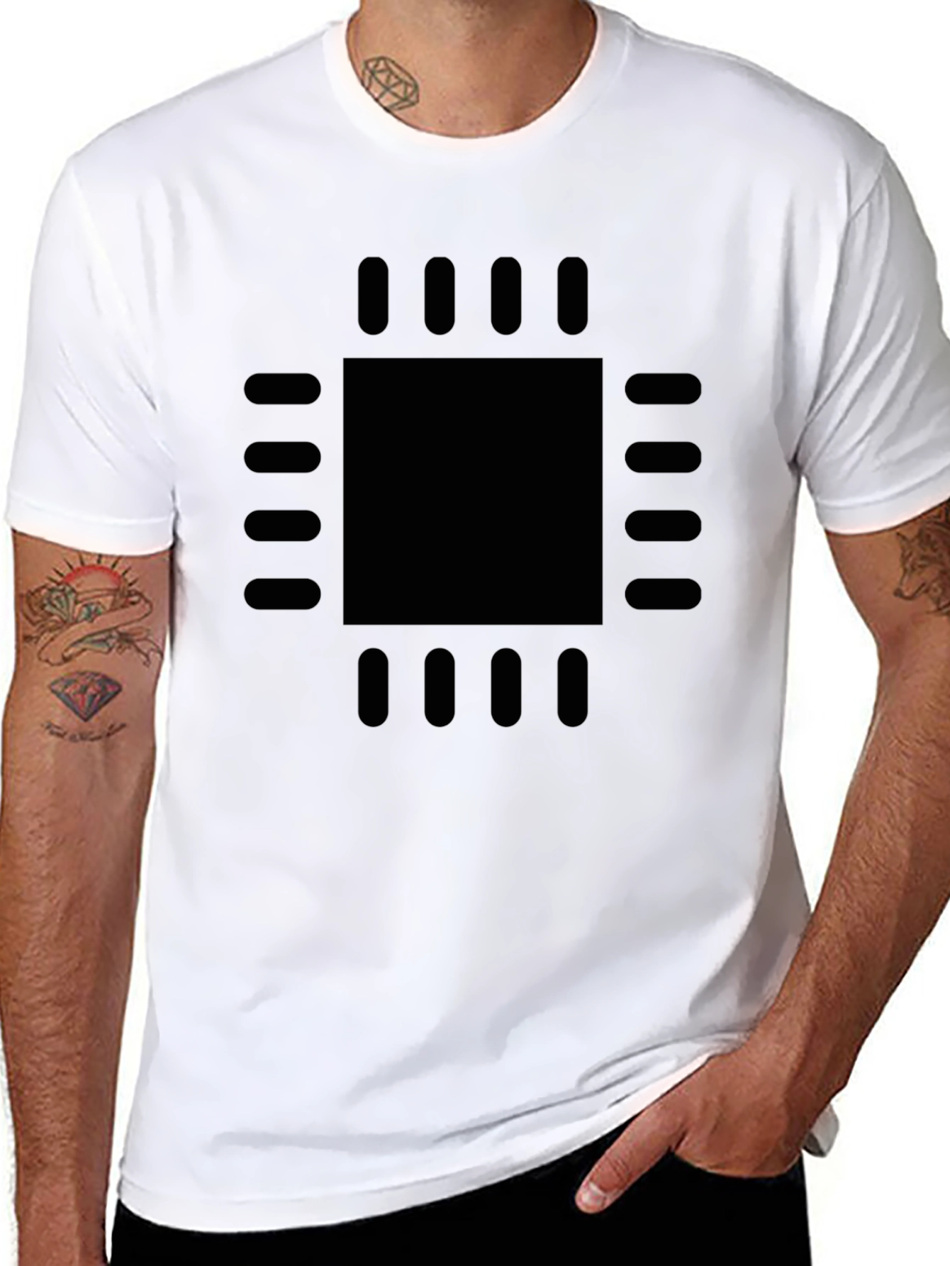 Geek Chic: Black CPU Processor Graphic Tee