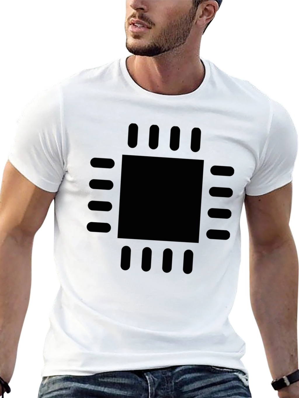 Geek Chic: Black CPU Processor Graphic Tee