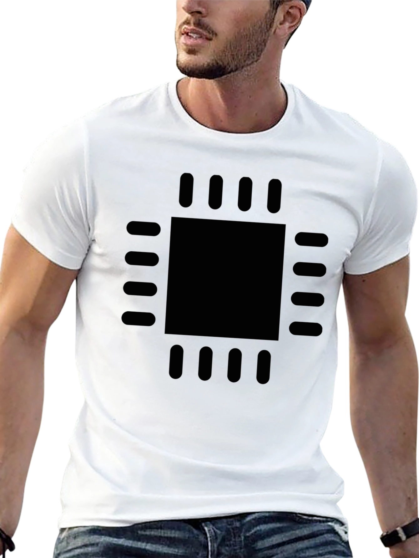 Geek Chic: Black CPU Processor Graphic Tee