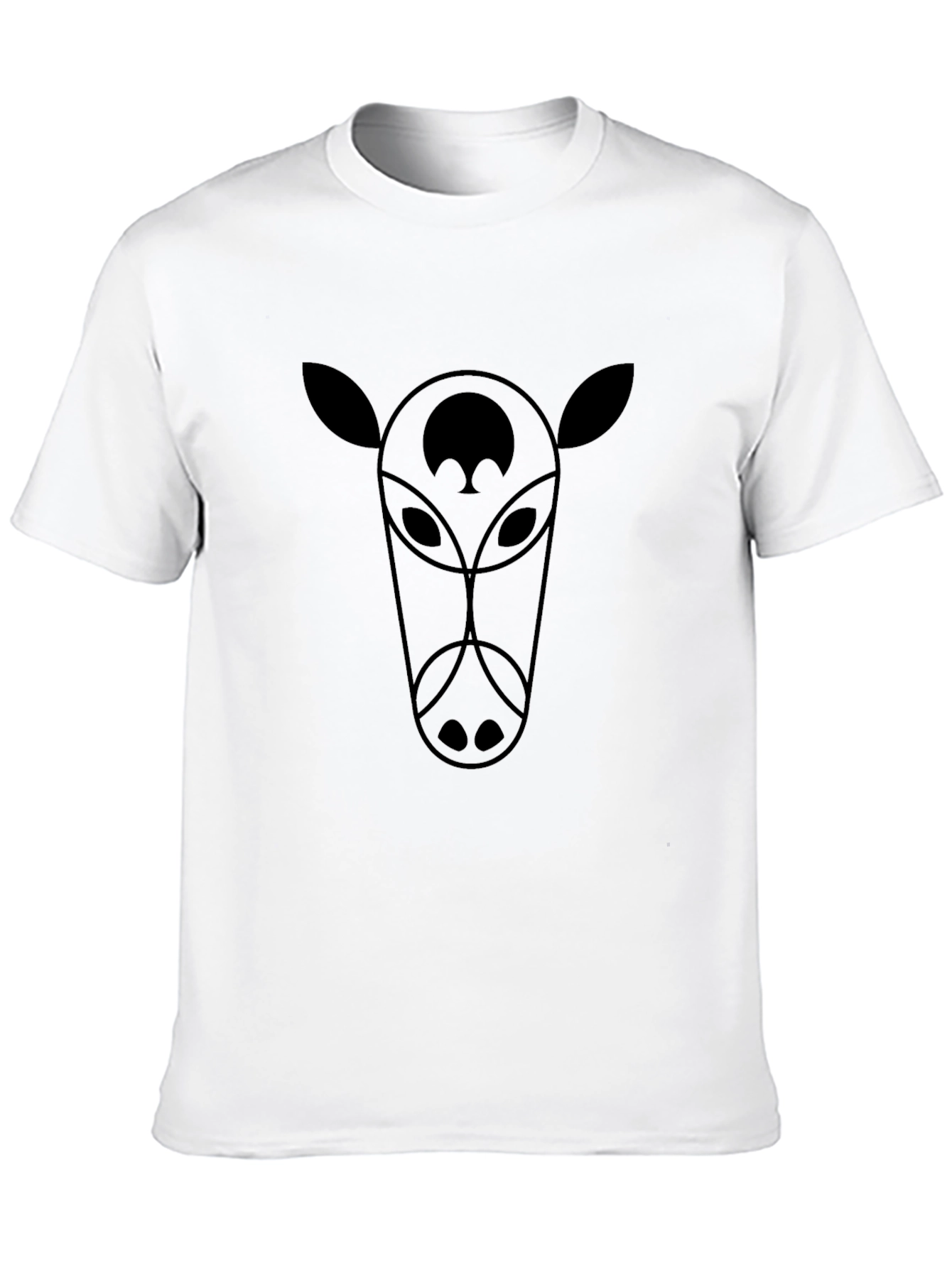 Geometric Animal Tee - Modern Black Graphic T-Shirt