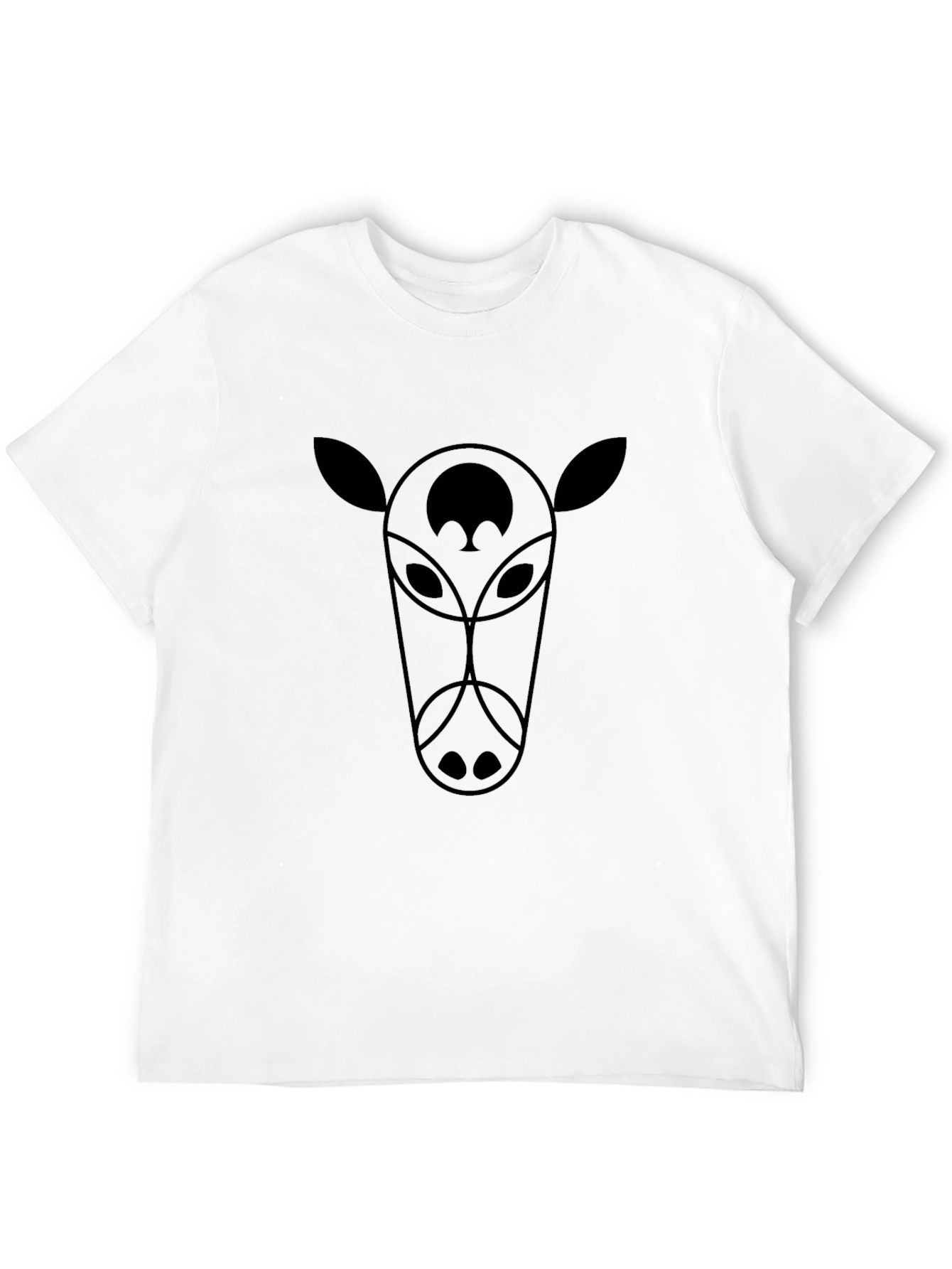 Geometric Animal Tee - Modern Black Graphic T-Shirt
