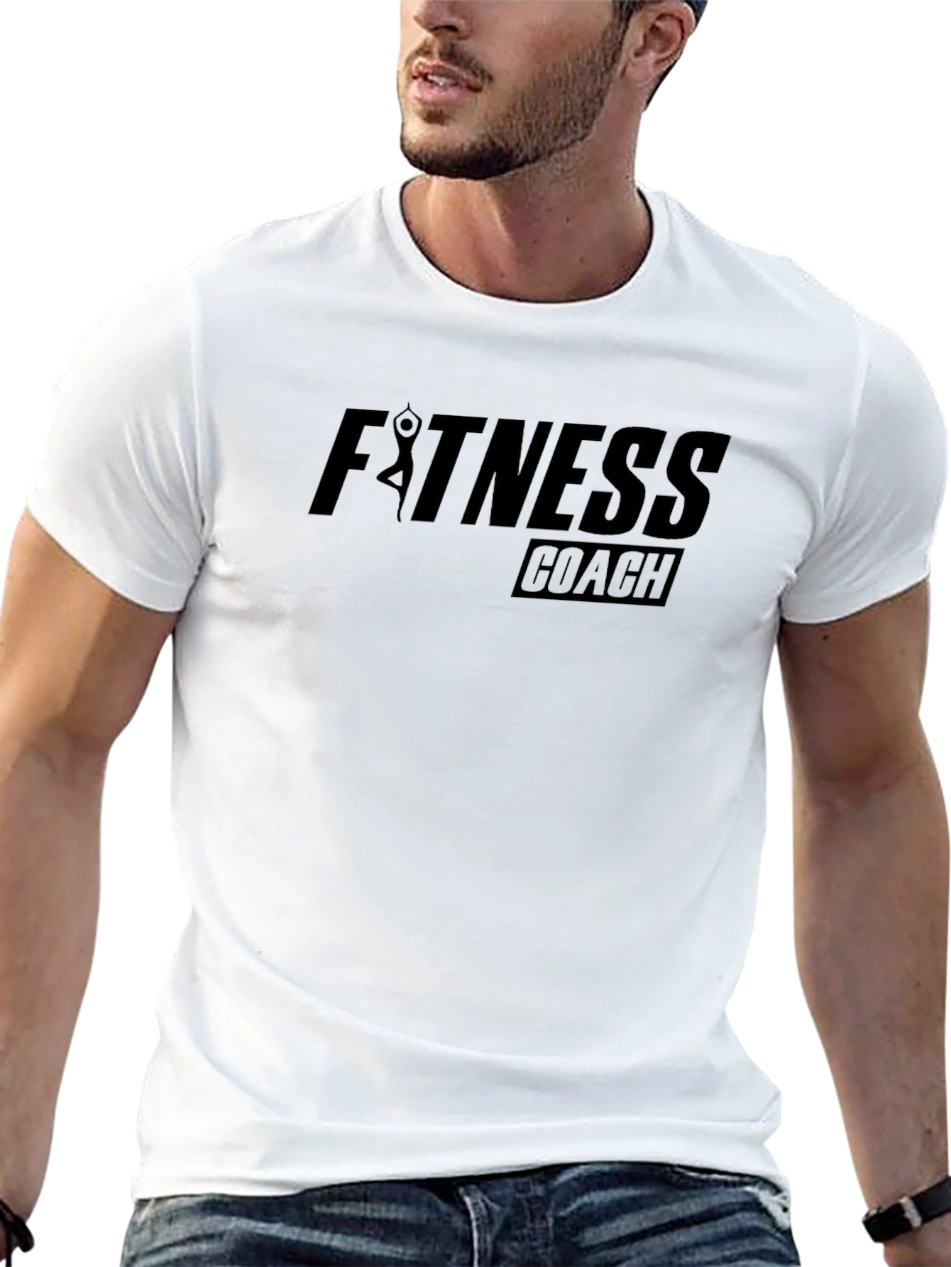 Fitness Coach Graphic Tee - Premium Black T-Shirt