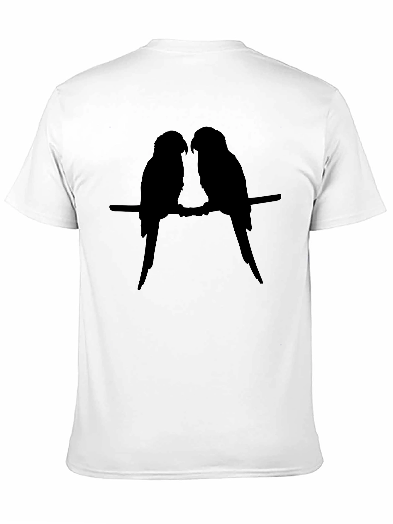 Silhouette Parrots Black T-Shirt