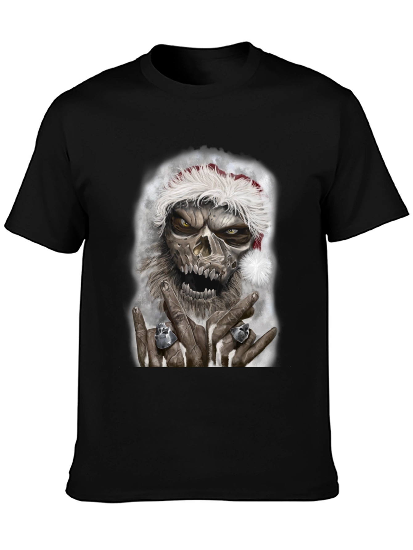 Zombie Santa Graphic Tee - Rock On Christmas T-Shirt