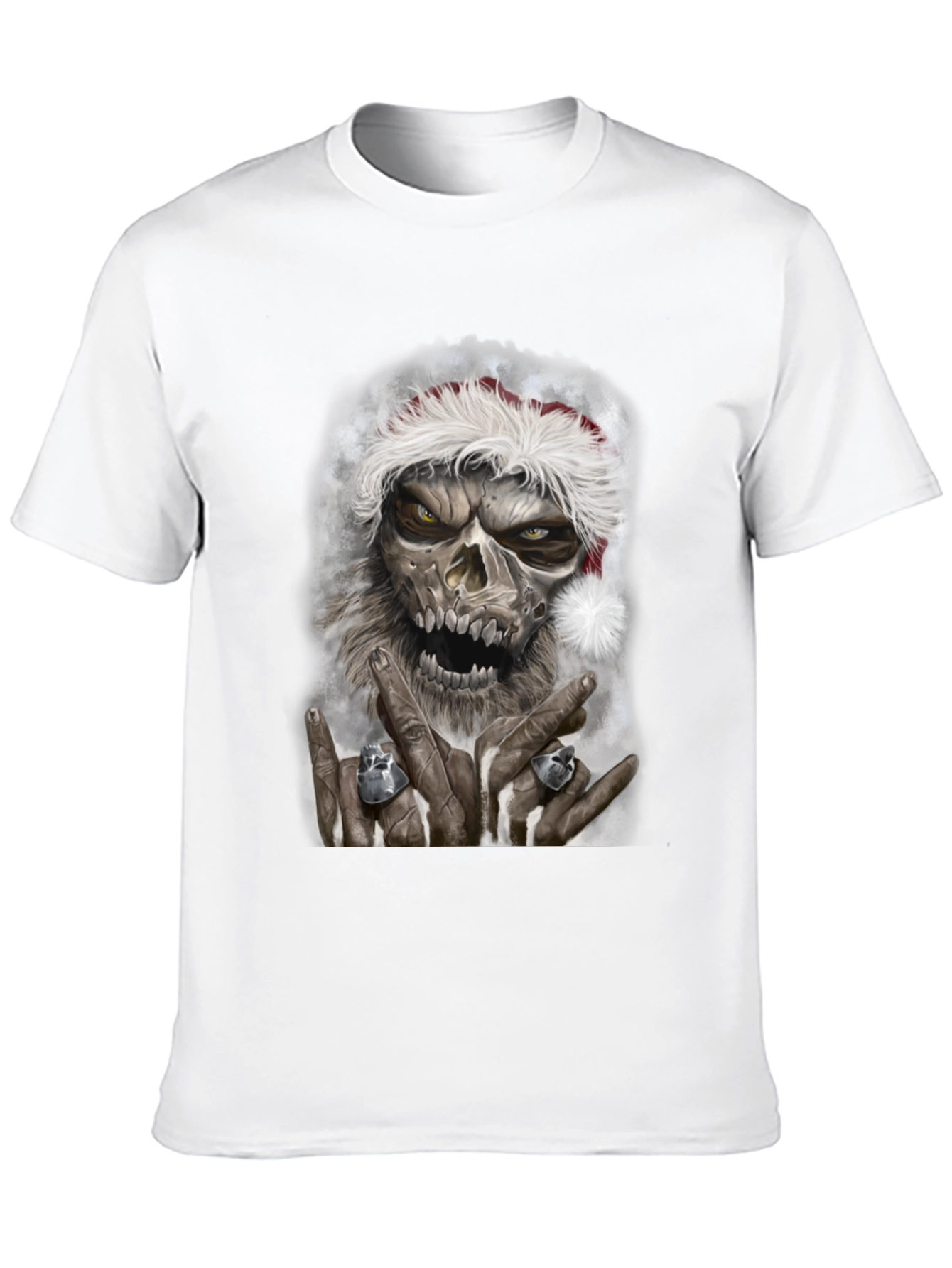 Zombie Santa Graphic Tee - Rock On Christmas T-Shirt