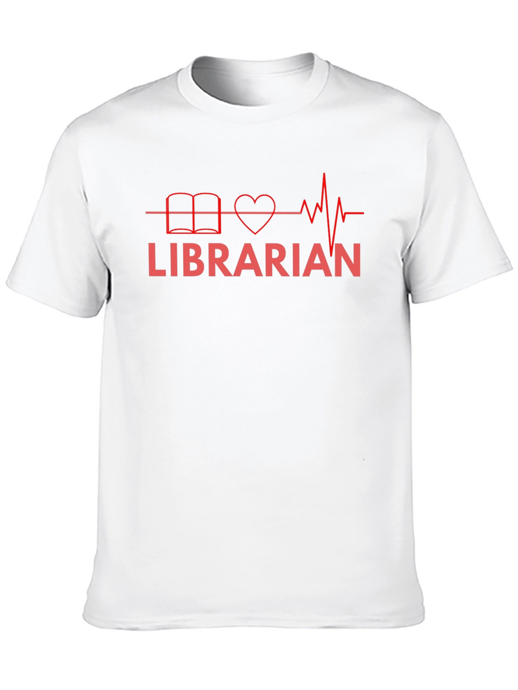 Librarian Heartbeat T-Shirt - Book Lover Graphic Tee