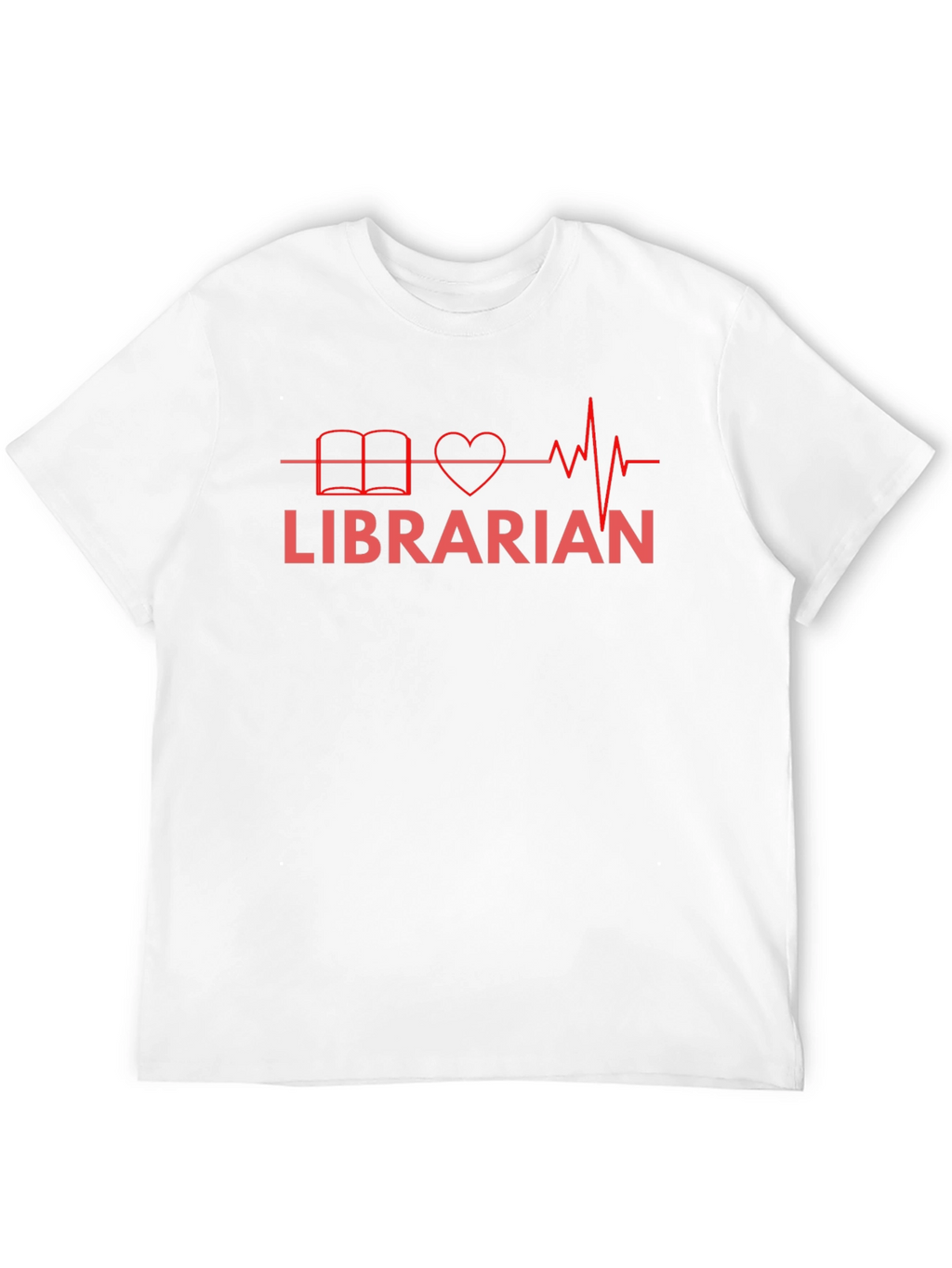 Librarian Heartbeat T-Shirt - Book Lover Graphic Tee