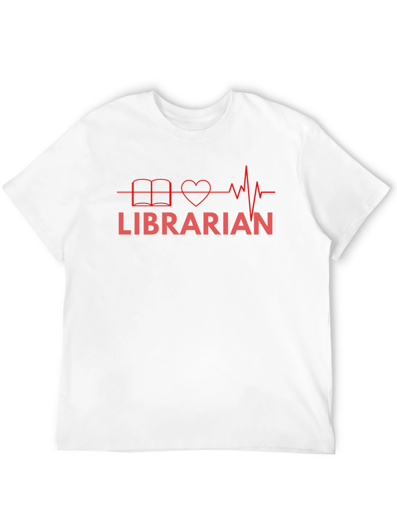 Librarian Heartbeat T-Shirt - Book Lover Graphic Tee