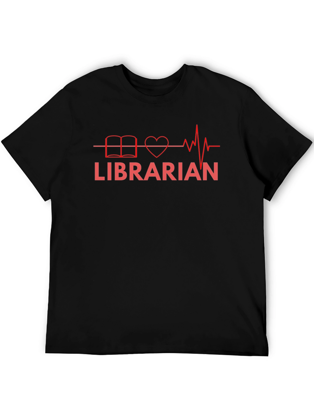 Librarian Heartbeat T-Shirt - Book Lover Graphic Tee