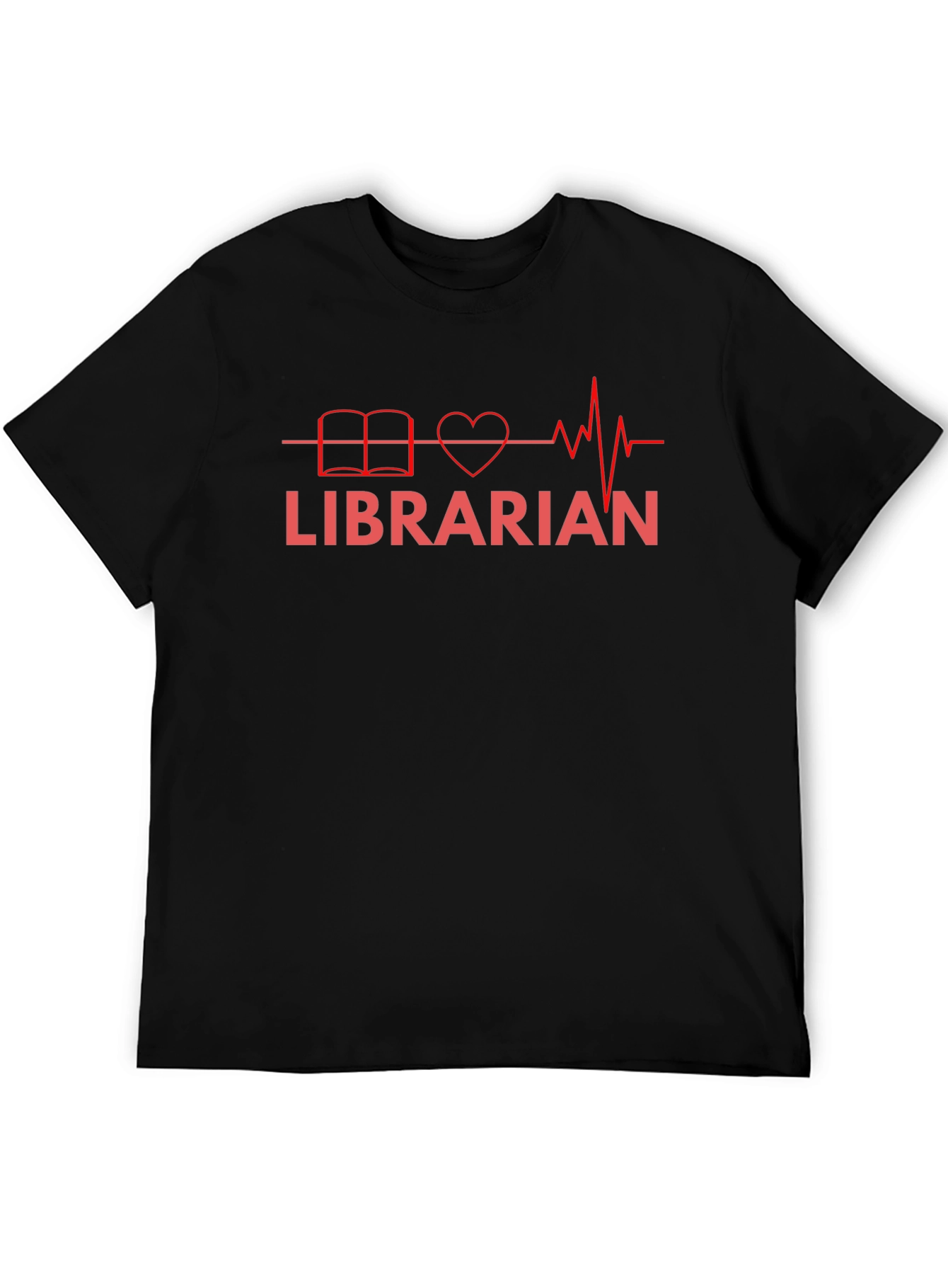 Librarian Heartbeat T-Shirt - Book Lover Graphic Tee