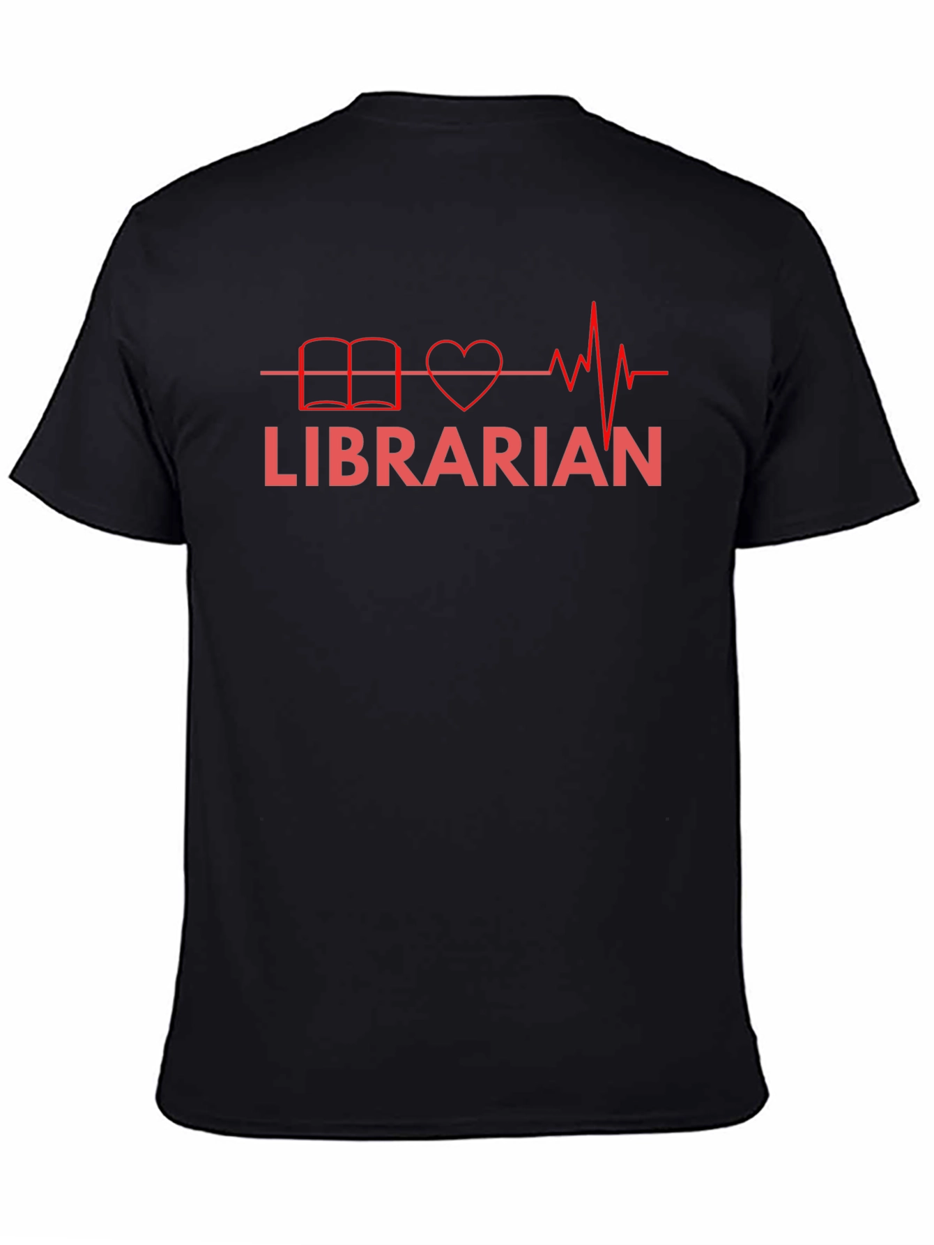 Librarian Heartbeat T-Shirt - Book Lover Graphic Tee