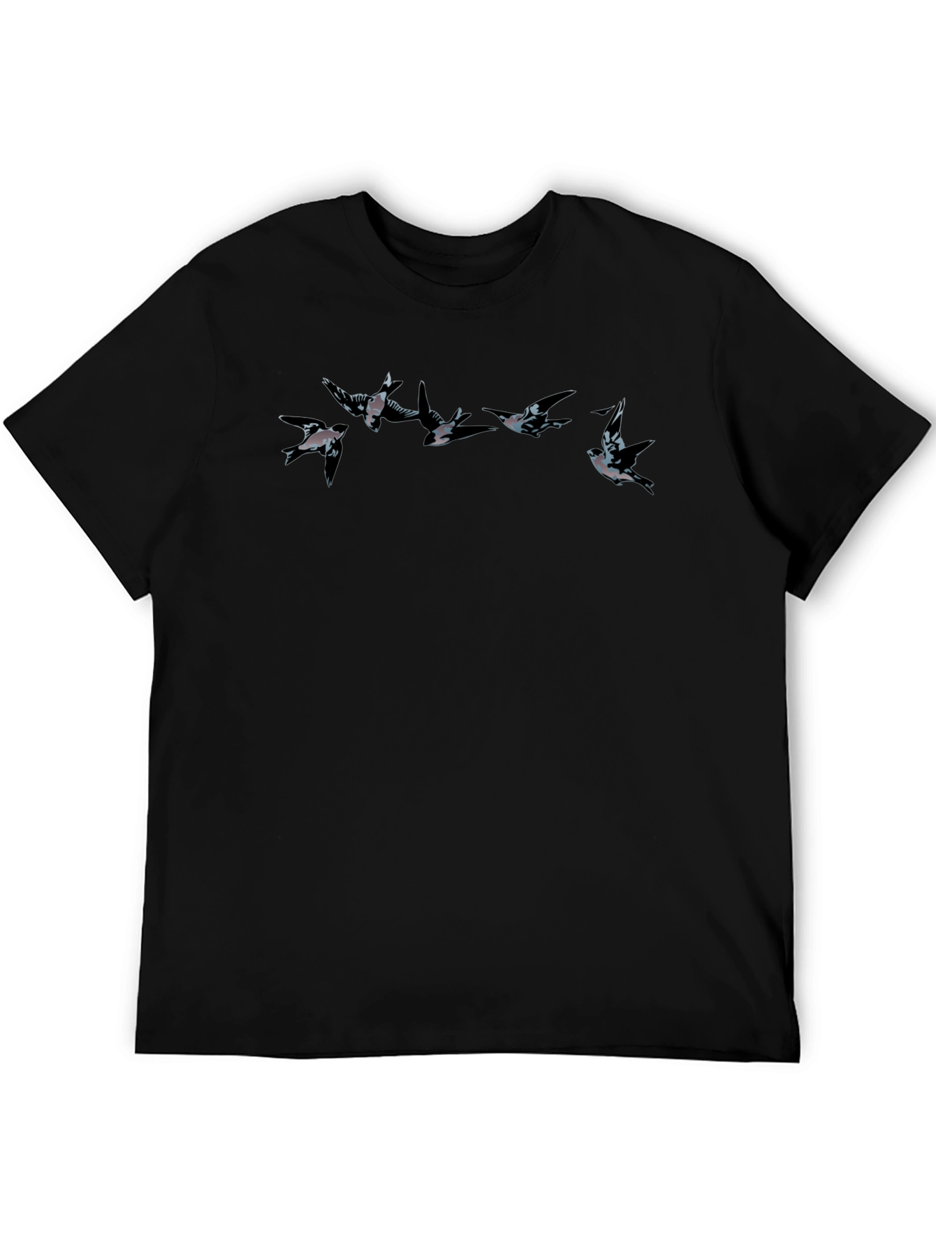 Swallow Birds Graphic Tee - Mens Black T-Shirt