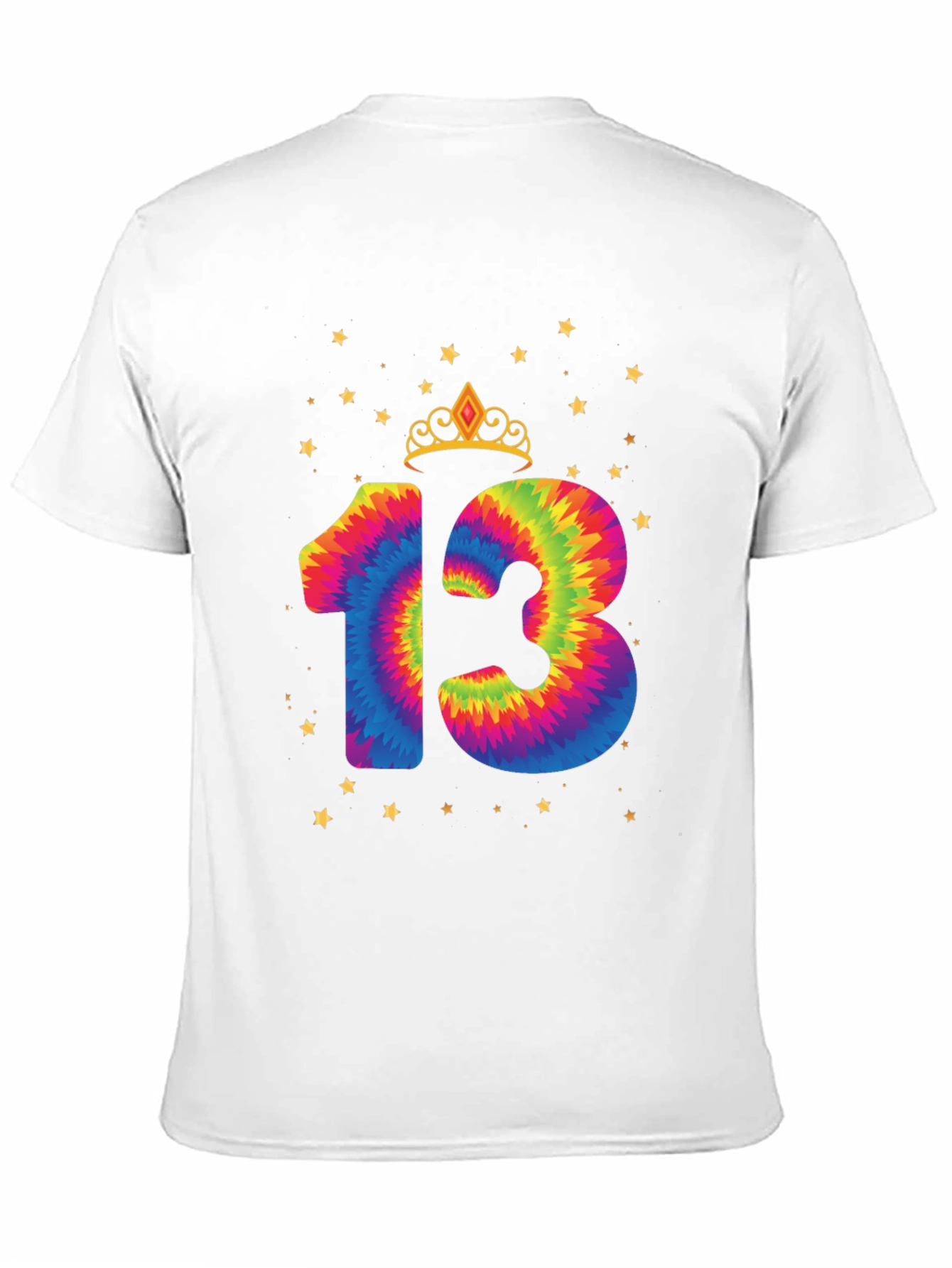 Tie Dye 13th Birthday Crown Star T-Shirt