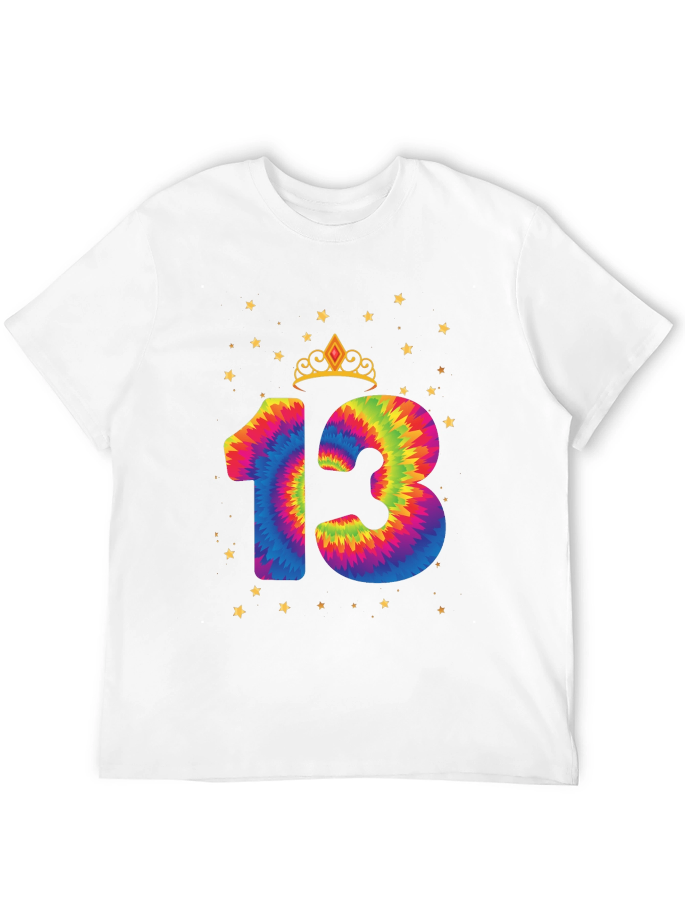 Tie Dye 13th Birthday Crown Star T-Shirt
