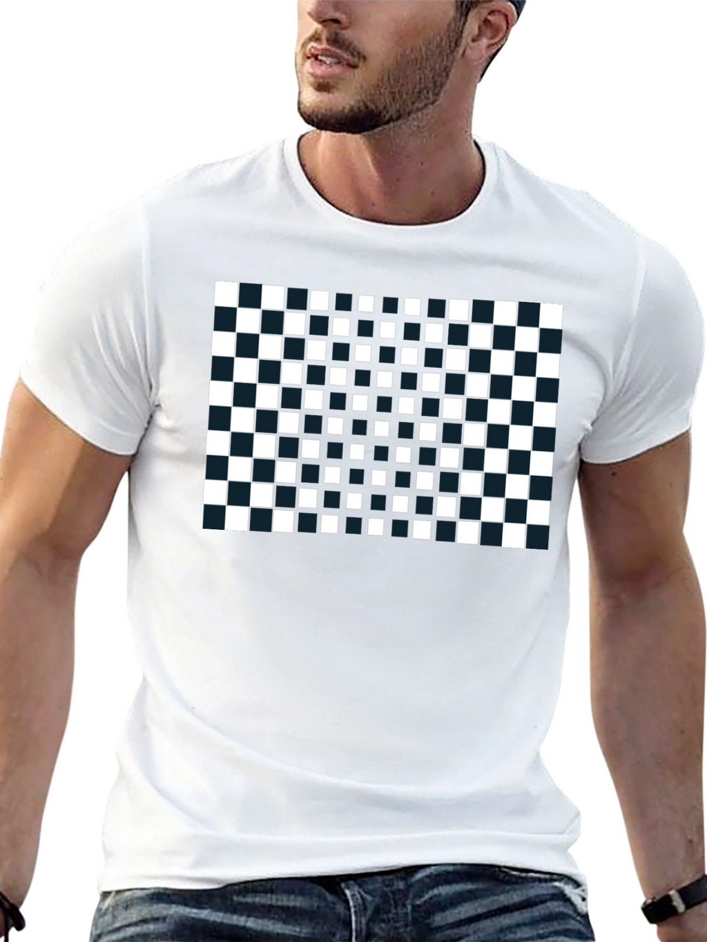 Checkerboard T-Shirt: Modern Geometric Design